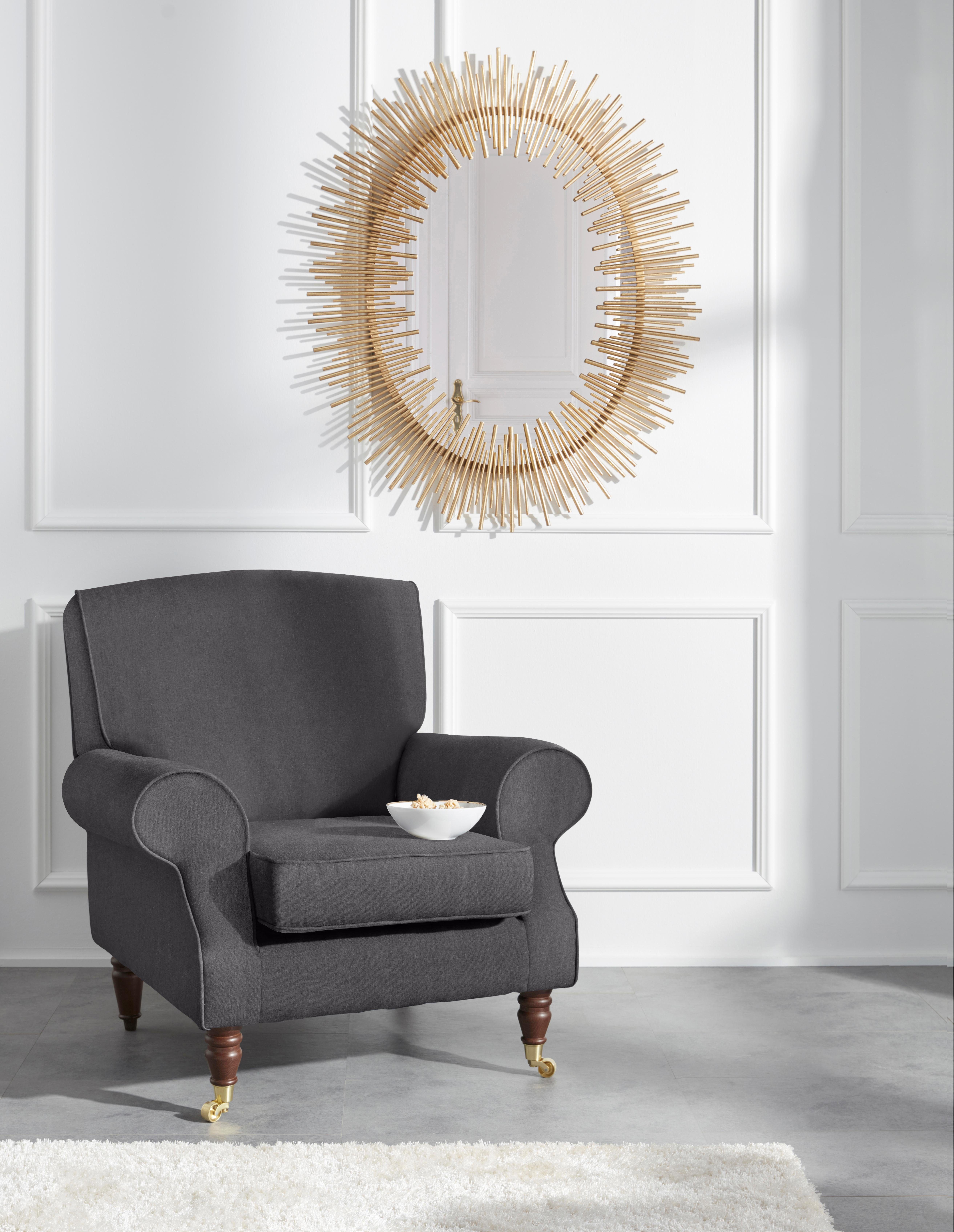 Guido Maria Kretschmer Home&Living Fauteuil Rennes in fluweellook of katoenmix fauteuils grijs