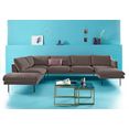 couch ♥ zithoek levon in een moderne look, met metalen poten, couch favorieten bruin