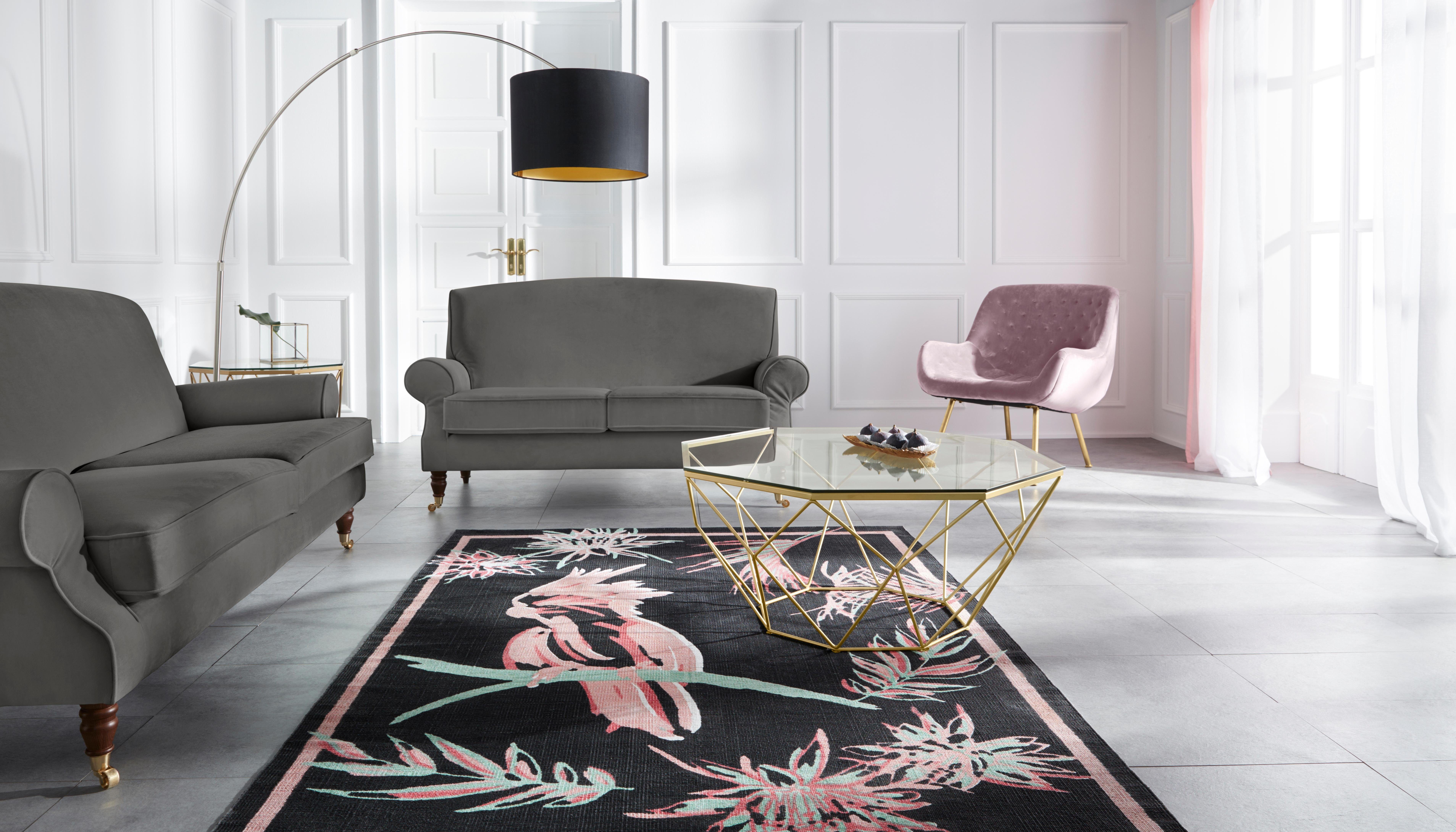 Home affaire 3-zitsbank Rennes in fluweellook of katoenmix