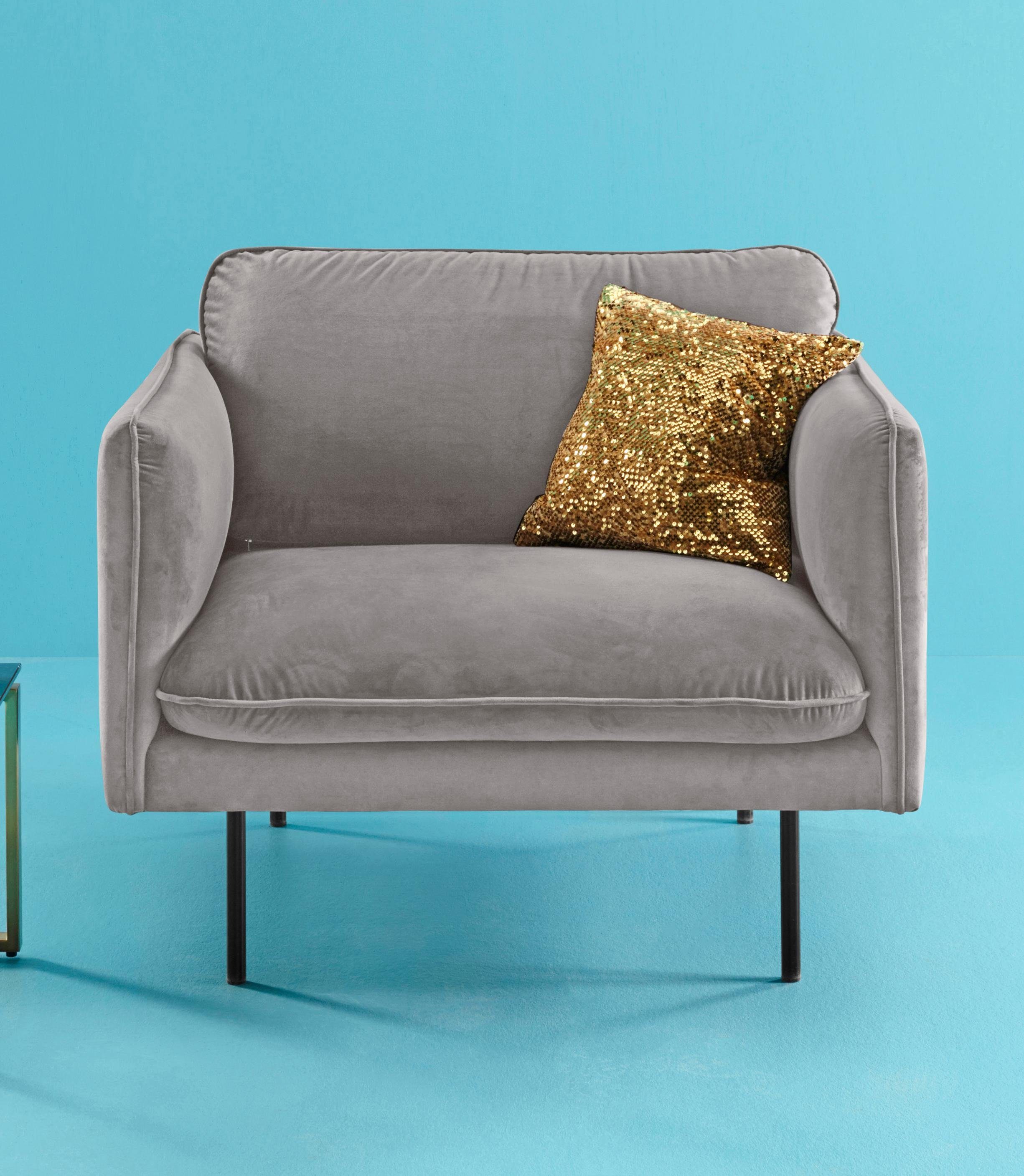 COUCH ♥ Fauteuil Levon in een moderne look, met metalen poten, couch favorieten
