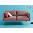 couch ♥ 2-zitsbank levon in een moderne look, met metalen poten, couch favorieten rood