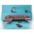 couch ♥ zithoek levon in een moderne look, met metalen poten, couch favorieten rood