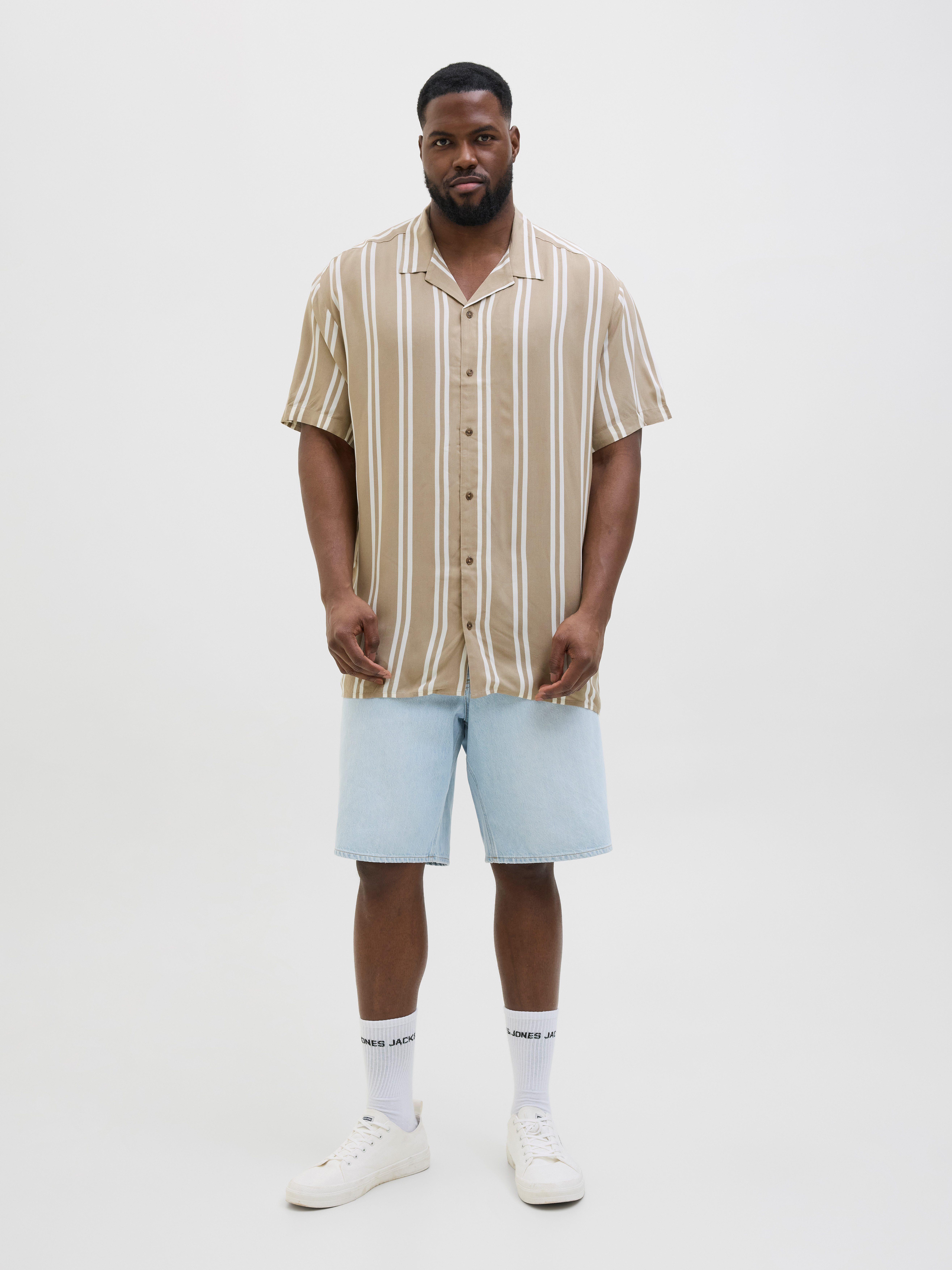 Jack & Jones PlusSize Overhemd met korte mouwen JJEJEFF STRIPE RESORT SHIRT SS SN PLS