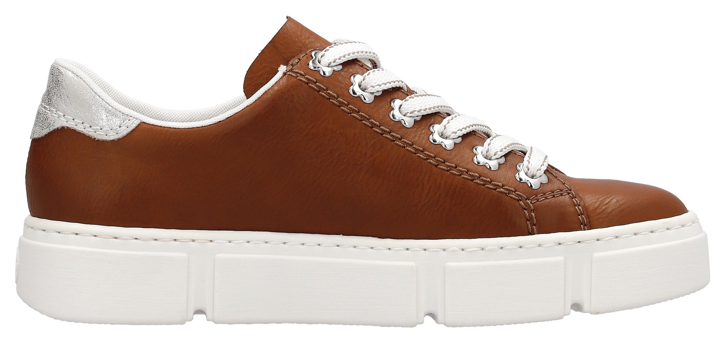 Rieker Plateausneakers Vrijetijdsschoen, veterschoen met zij-embossing, vrijetijdsschoen, lage schoen, veterschoen