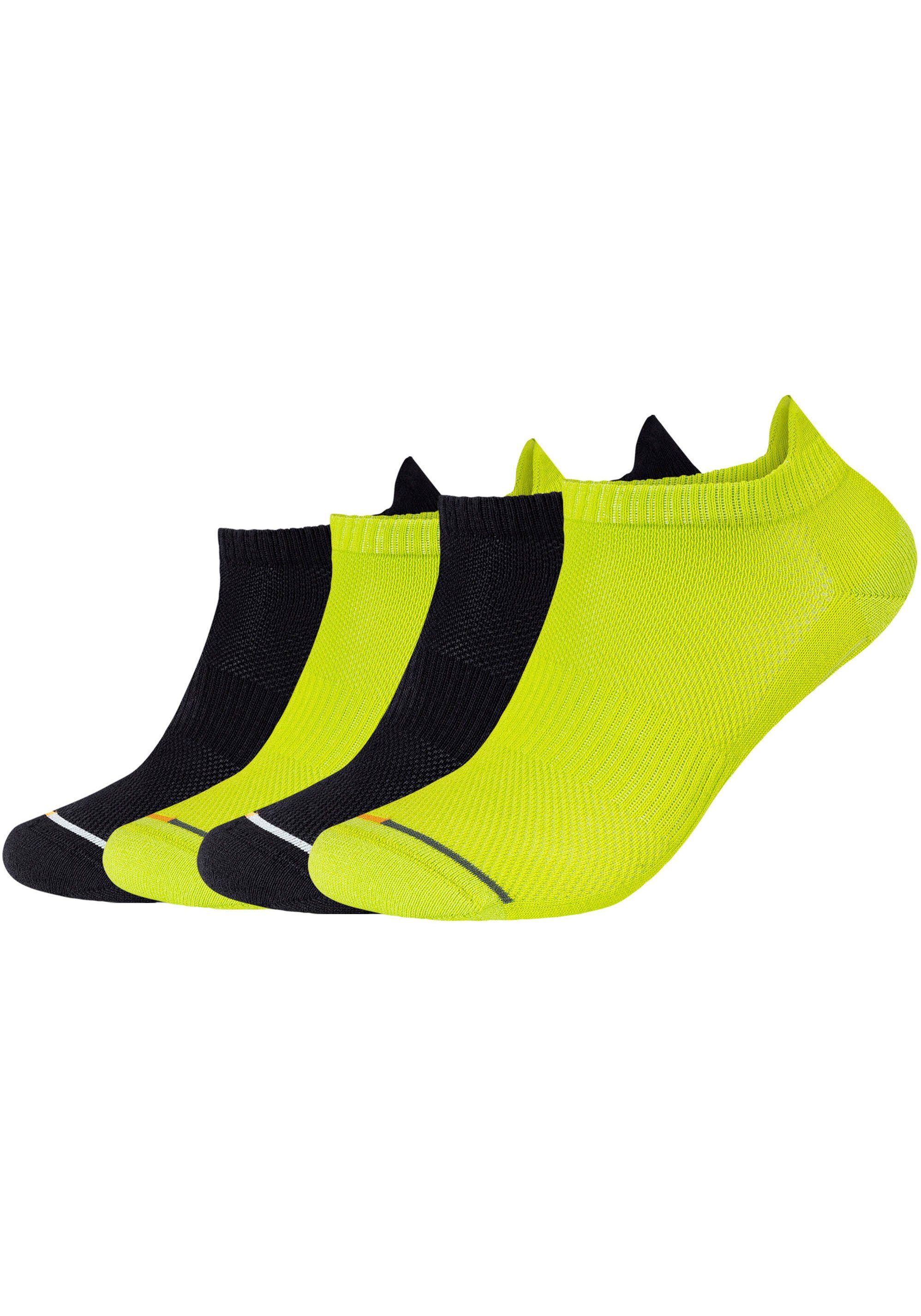 Camano Sneakersokken Function met micro-pluche op hiel en tenen (Set van 4) unisex sokken maat 35 (38) geel