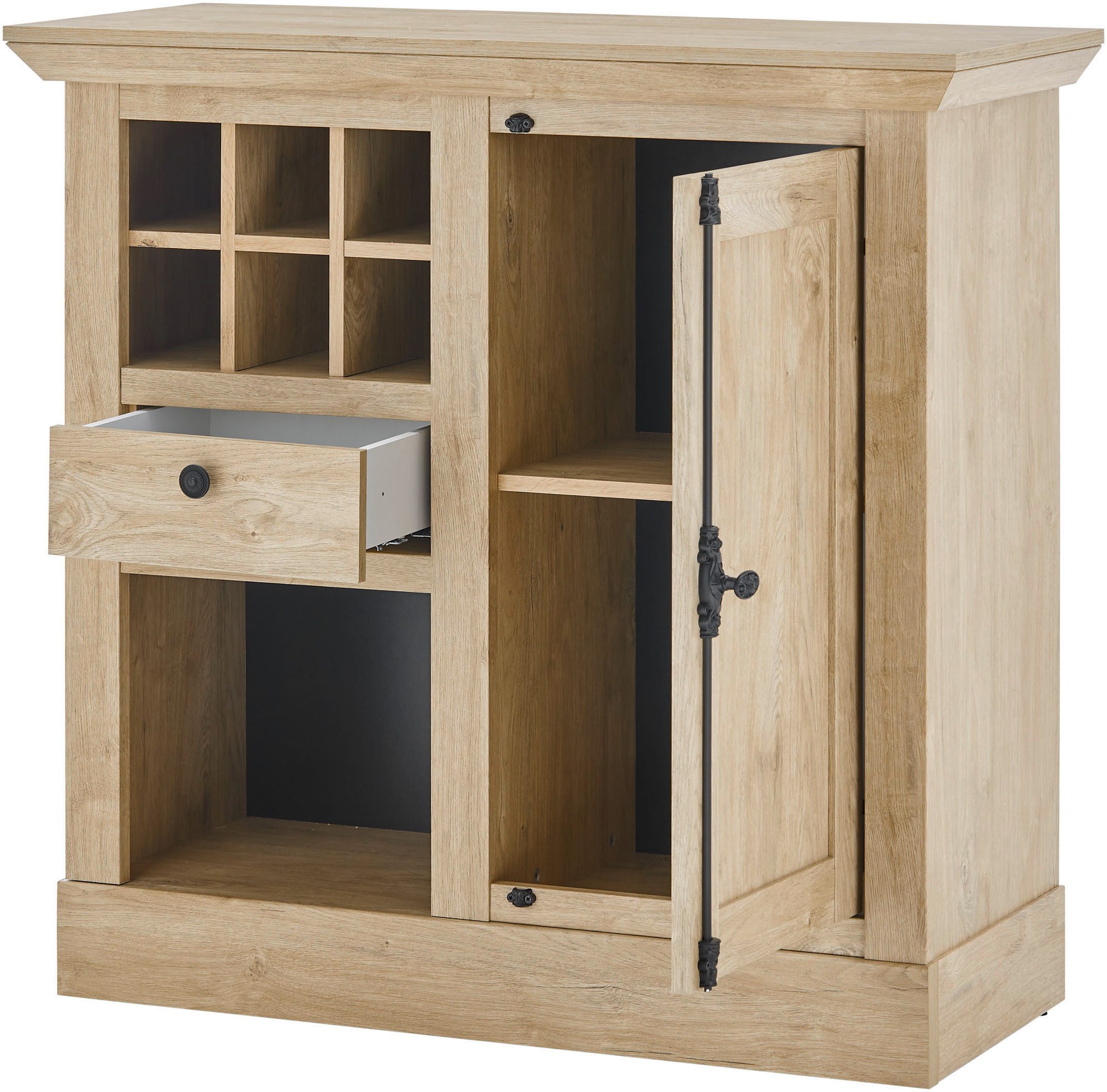 Home affaire Highboard Cornwall, commode in landelijke stijl, kast, sideboard, eiken decor (1 stuk)