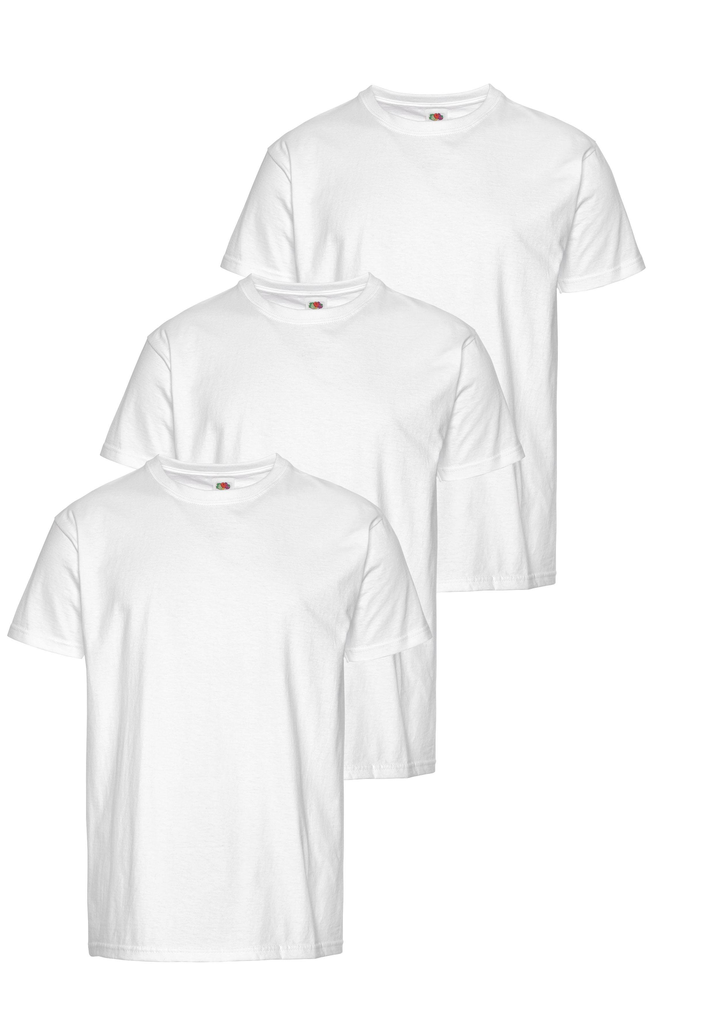 Fruit of the Loom T-shirt met een ronde hals (set, 3-delig) heren t-shirts maat L (52/54) wit