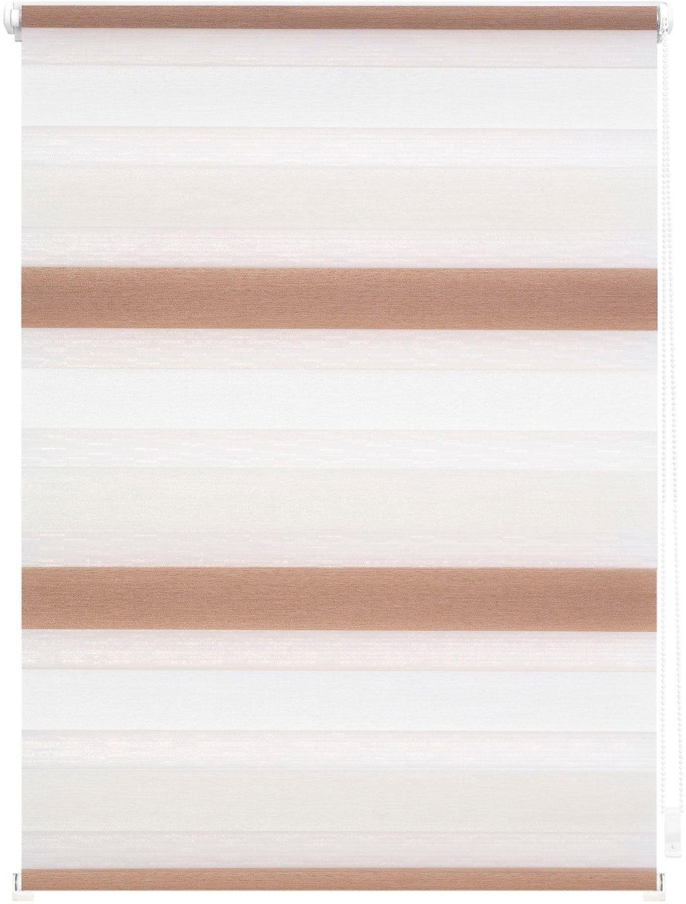 LICHTBLICK Duo-rolgordijn Klemmfix Multicolour (1 stuk) rolgordijnen maat hxb: 150x45 cm bruin
