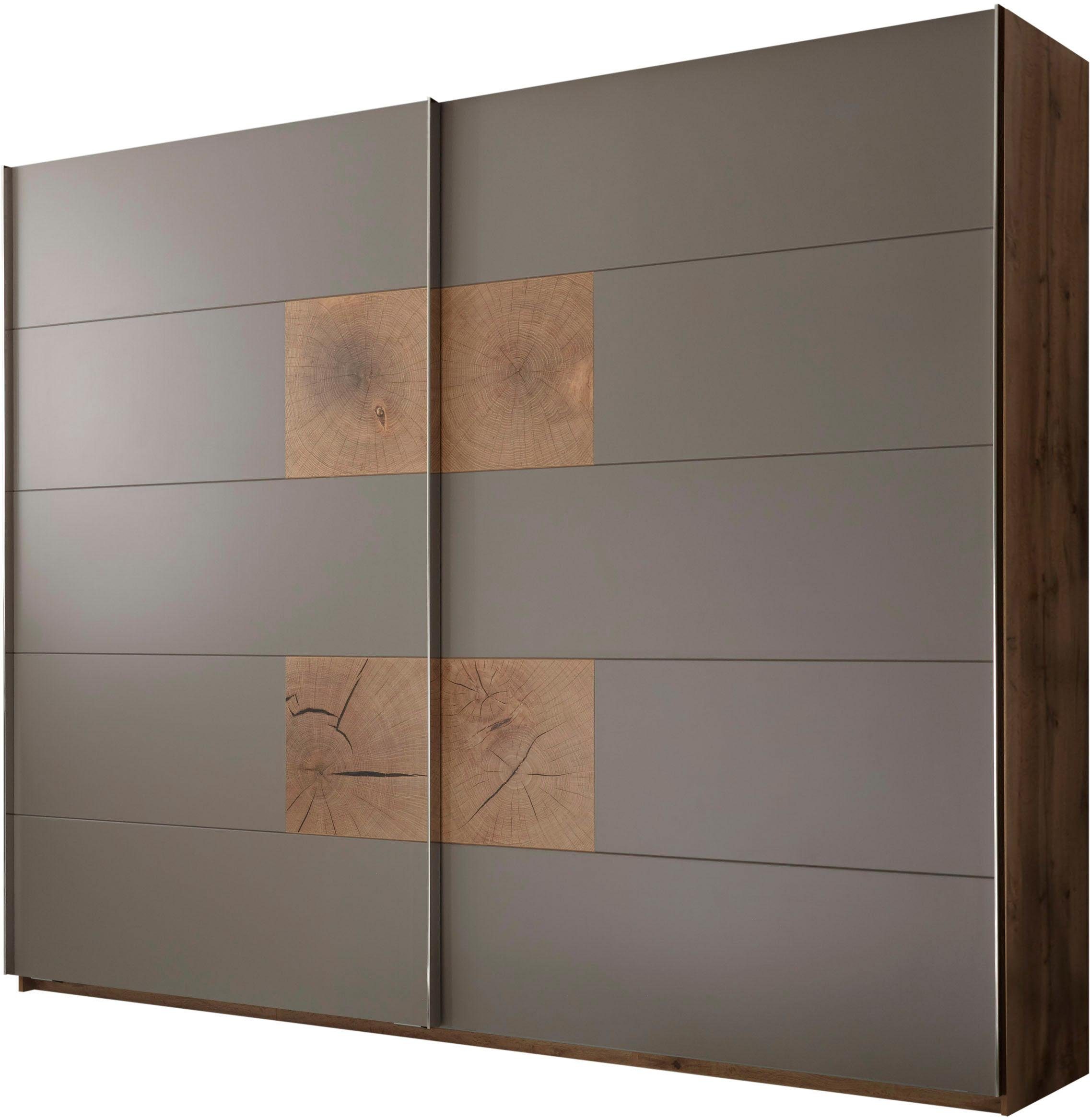 Schlafkontor Zweefdeurkast Capri Fronten met chique applicaties in kops hout-decor