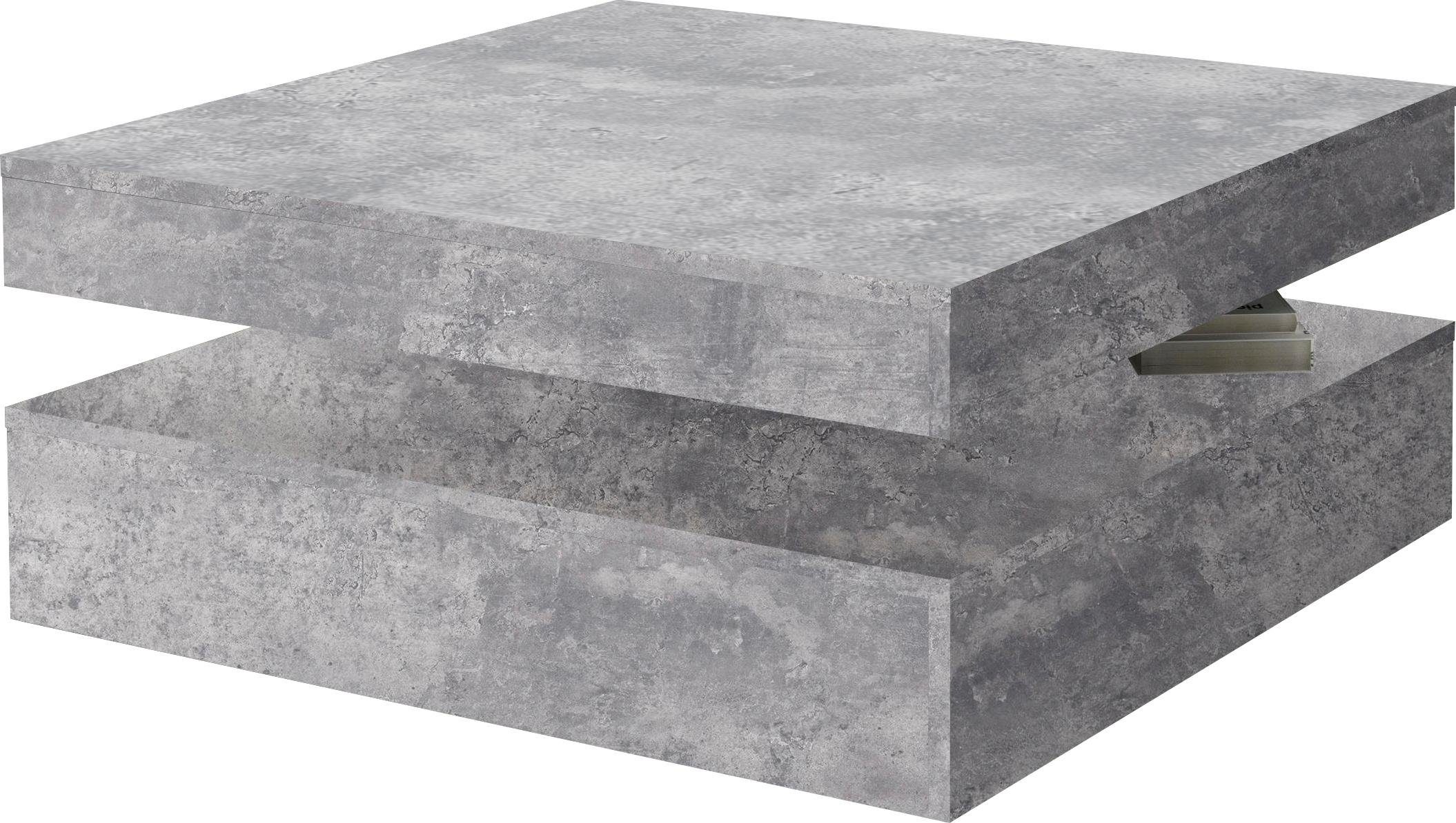 FORTE Salontafel met functie, draaibaar tafelblad, breedte ca. 78x78 cm