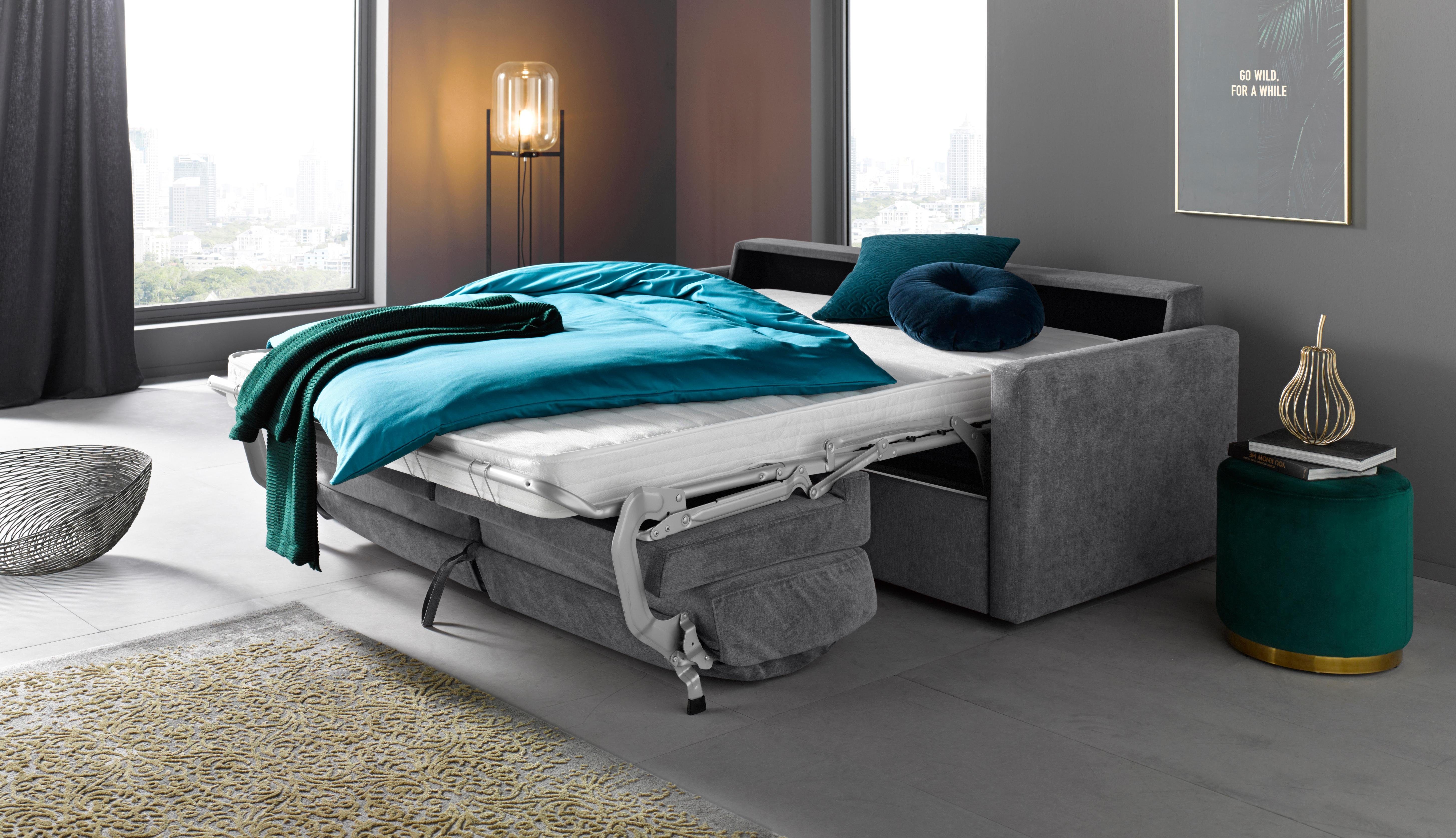 Places of Style Slaapbank GOLDPOINT 182 cm, slaapbank, ligoppervlak 140/200 cm, 3-zitsbank met slaapbank functie, matras met bonellvering,