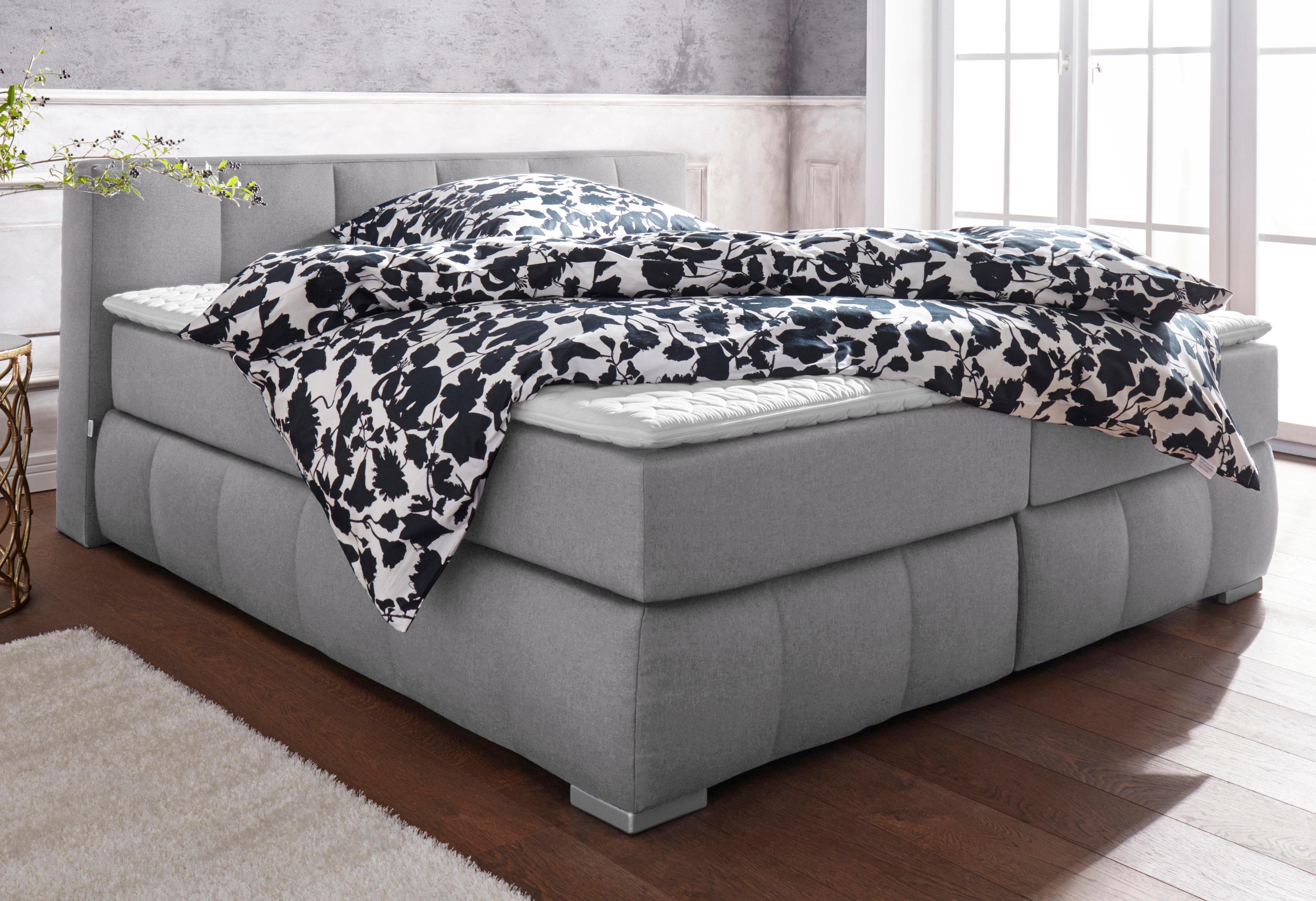 Guido Maria Kretschmer Home&Living Boxspring Chelles incl. koudschuim matrastopper, in 5 breedtes en 3 matrastypes boxsprings grijs