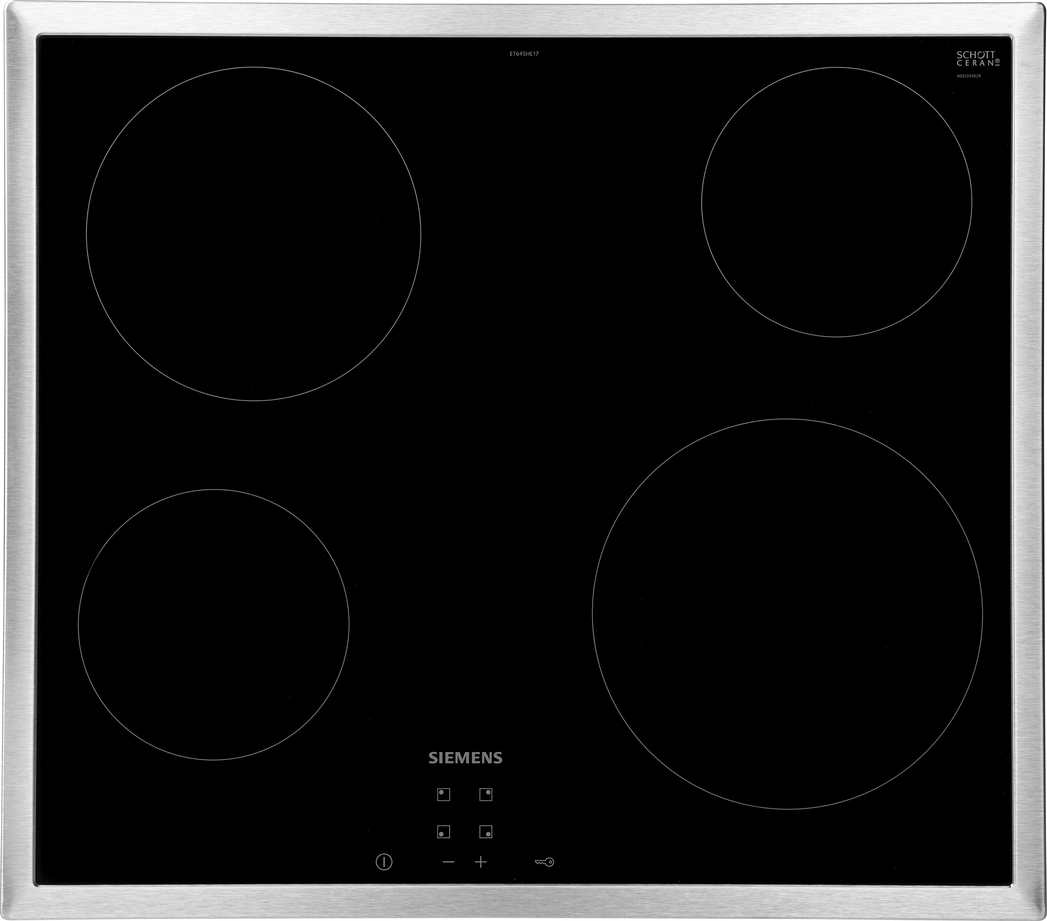 SIEMENS Elektrische kookplaat van SCHOTT CERAN® ET645HE17 met bedieningsdisplay