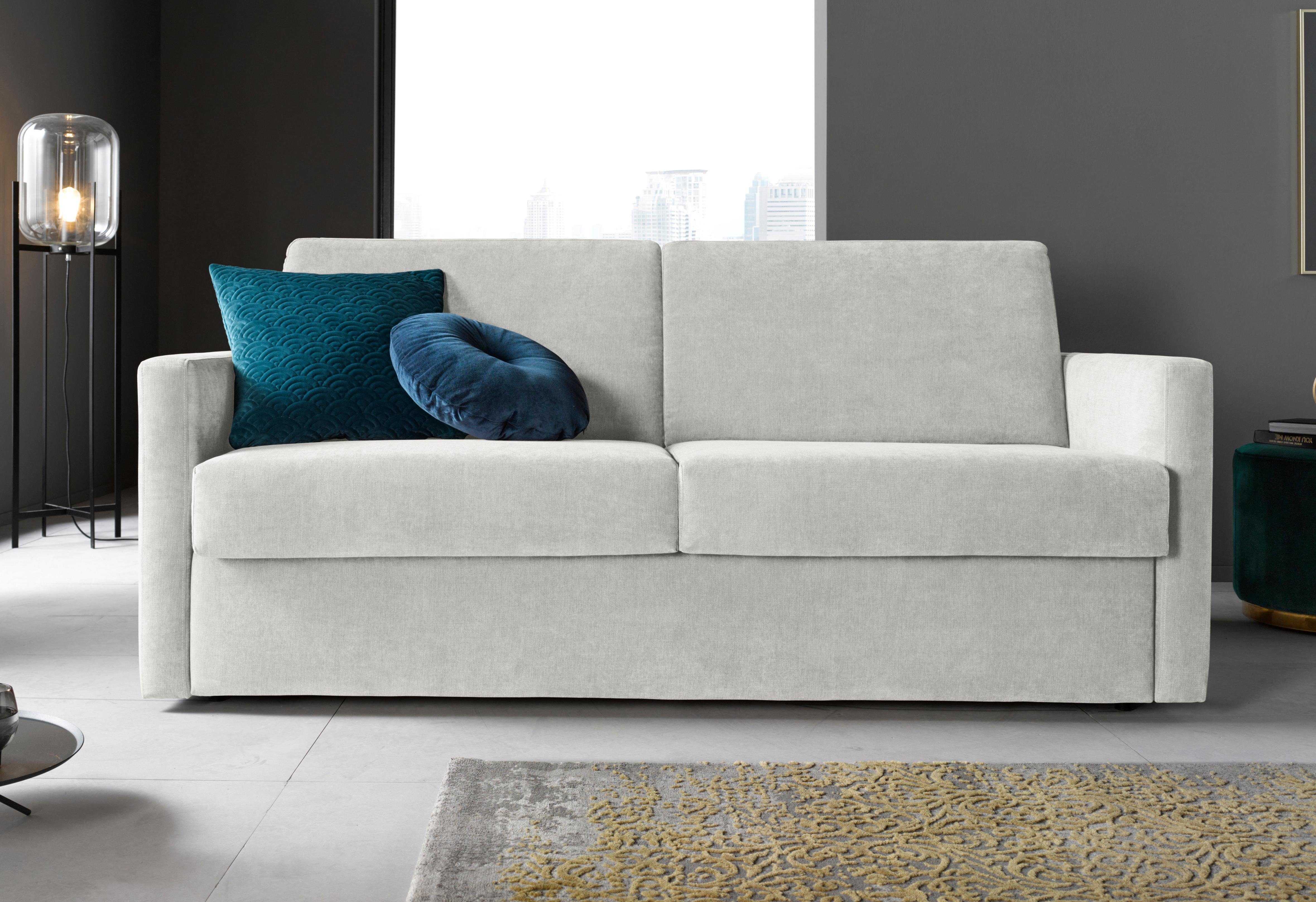 Places of Style Slaapbank GOLDPOINT 182 cm, slaapbank, ligoppervlak 140/200 cm, 3-zitsbank met slaapbank functie, matras met bonellvering, grijs,