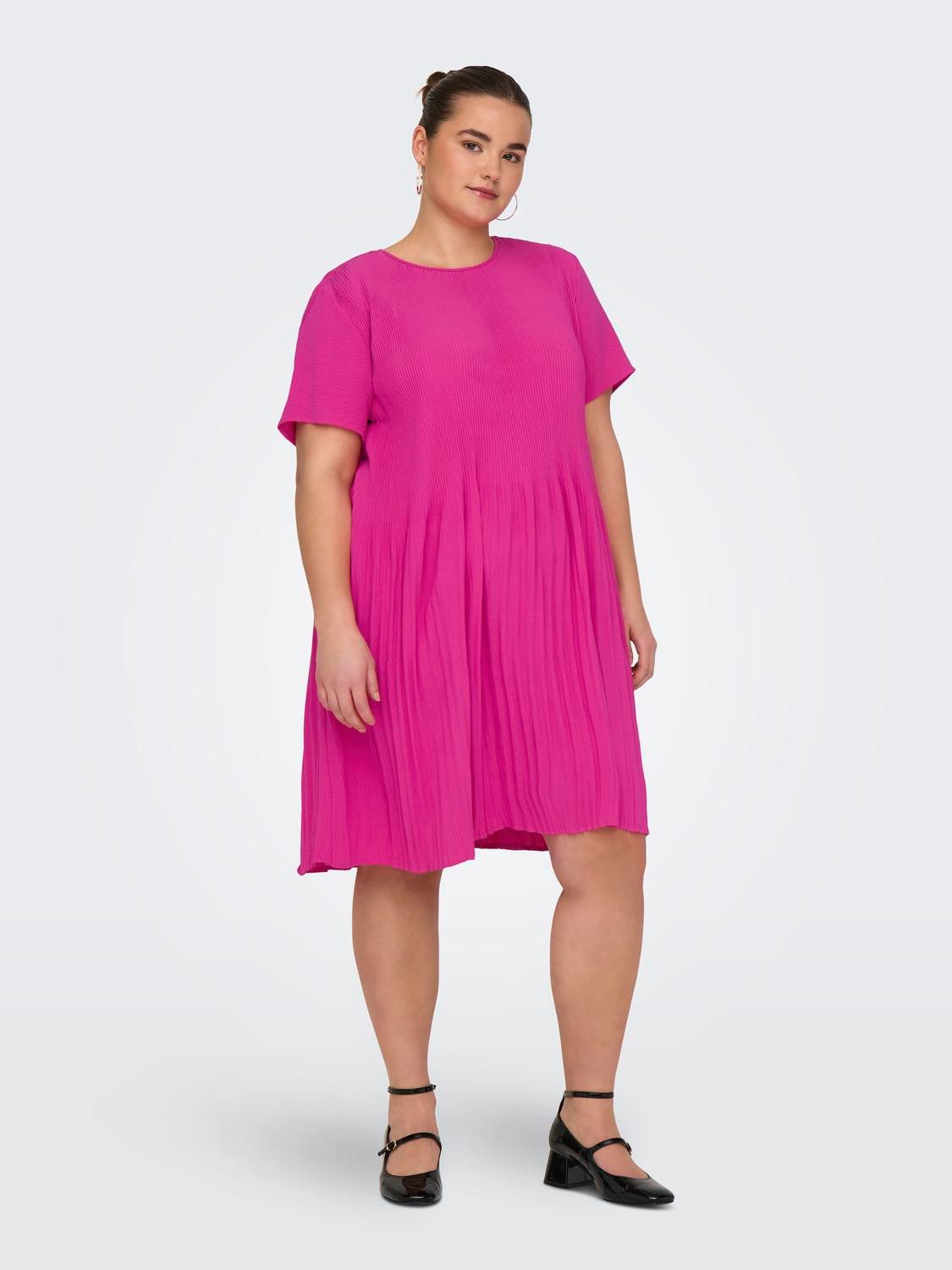 ONLY CARMAKOMA Mini-jurk CARBADOTTE S/S BLK DRESS WVN (#BEZUG!)