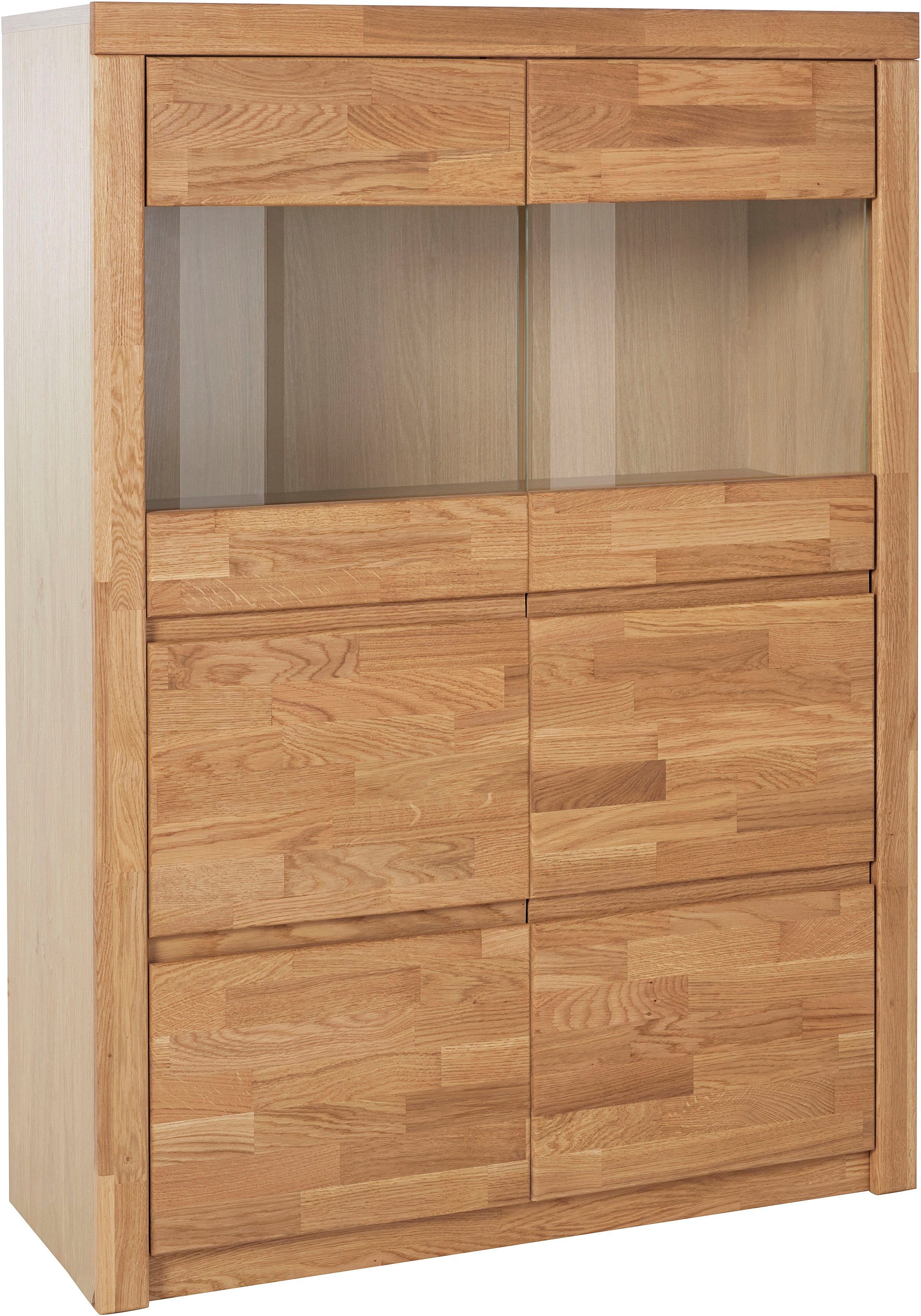 Home affaire Highboard Silkeborg mooie greeploze look, gedeeltelijk massief