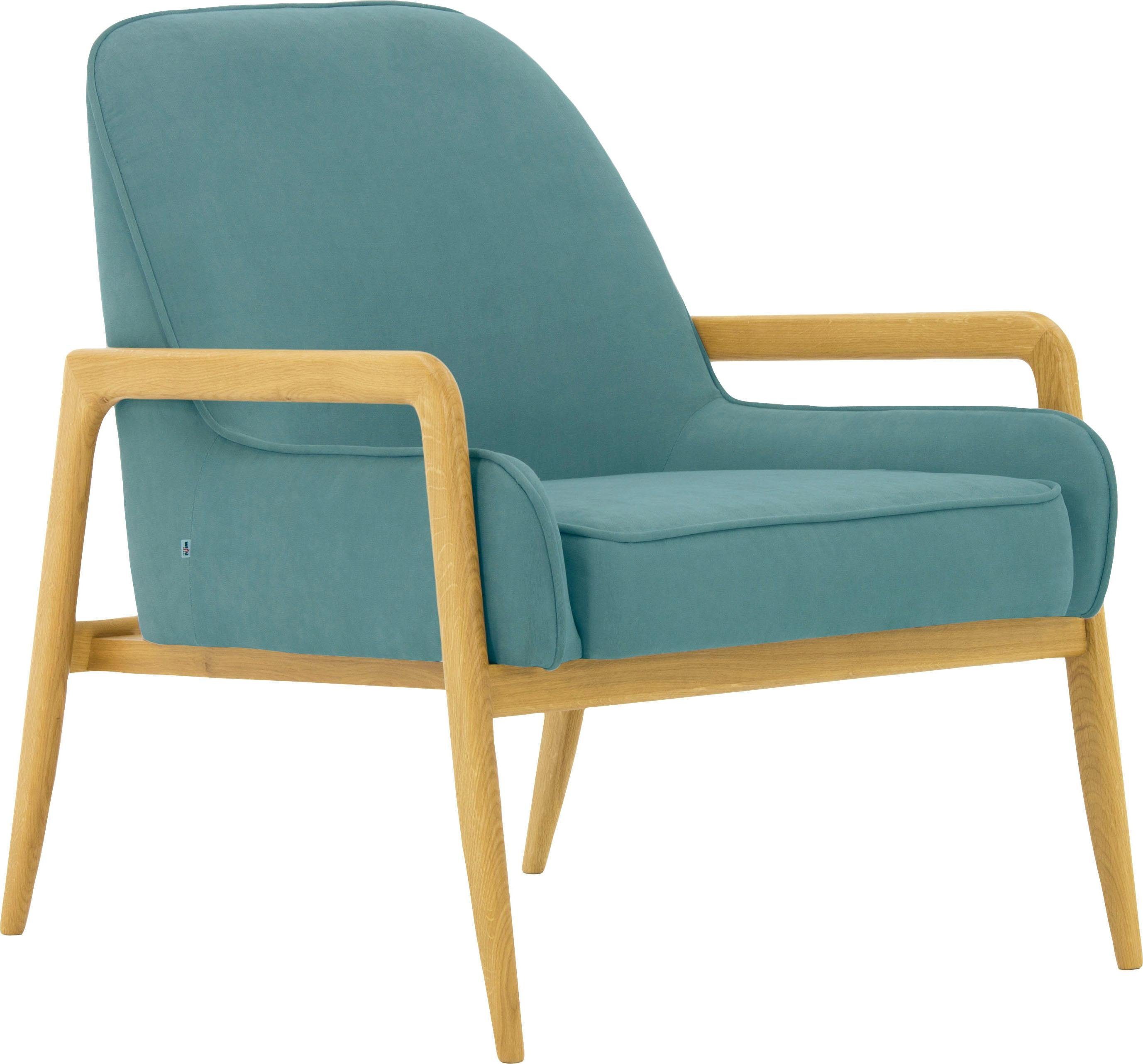 andas Fauteuil Braga naar keuze met frame van eiken in donker of beukenhout in licht