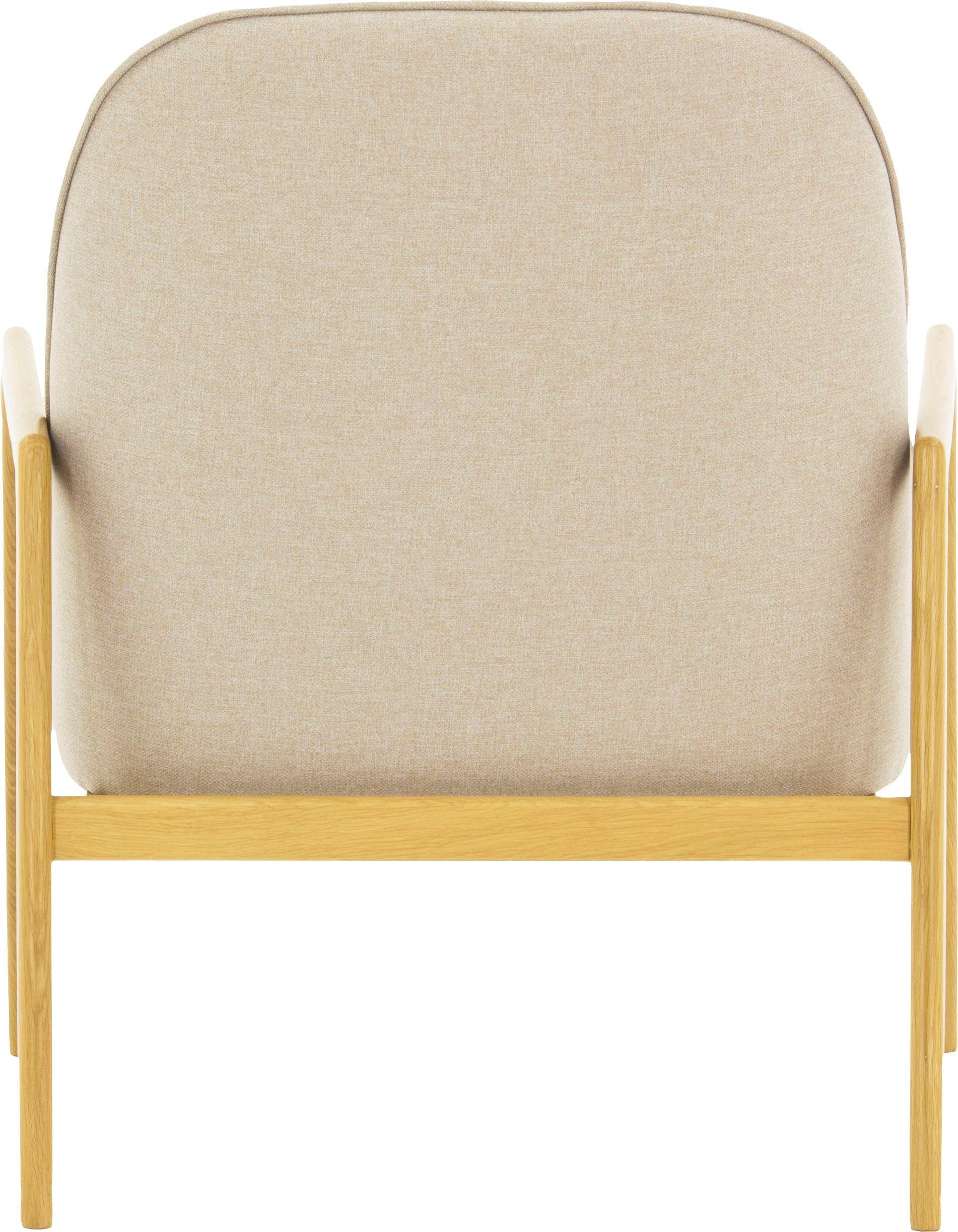 andas Fauteuil Braga naar keuze met frame van eiken in donker of beukenhout in licht