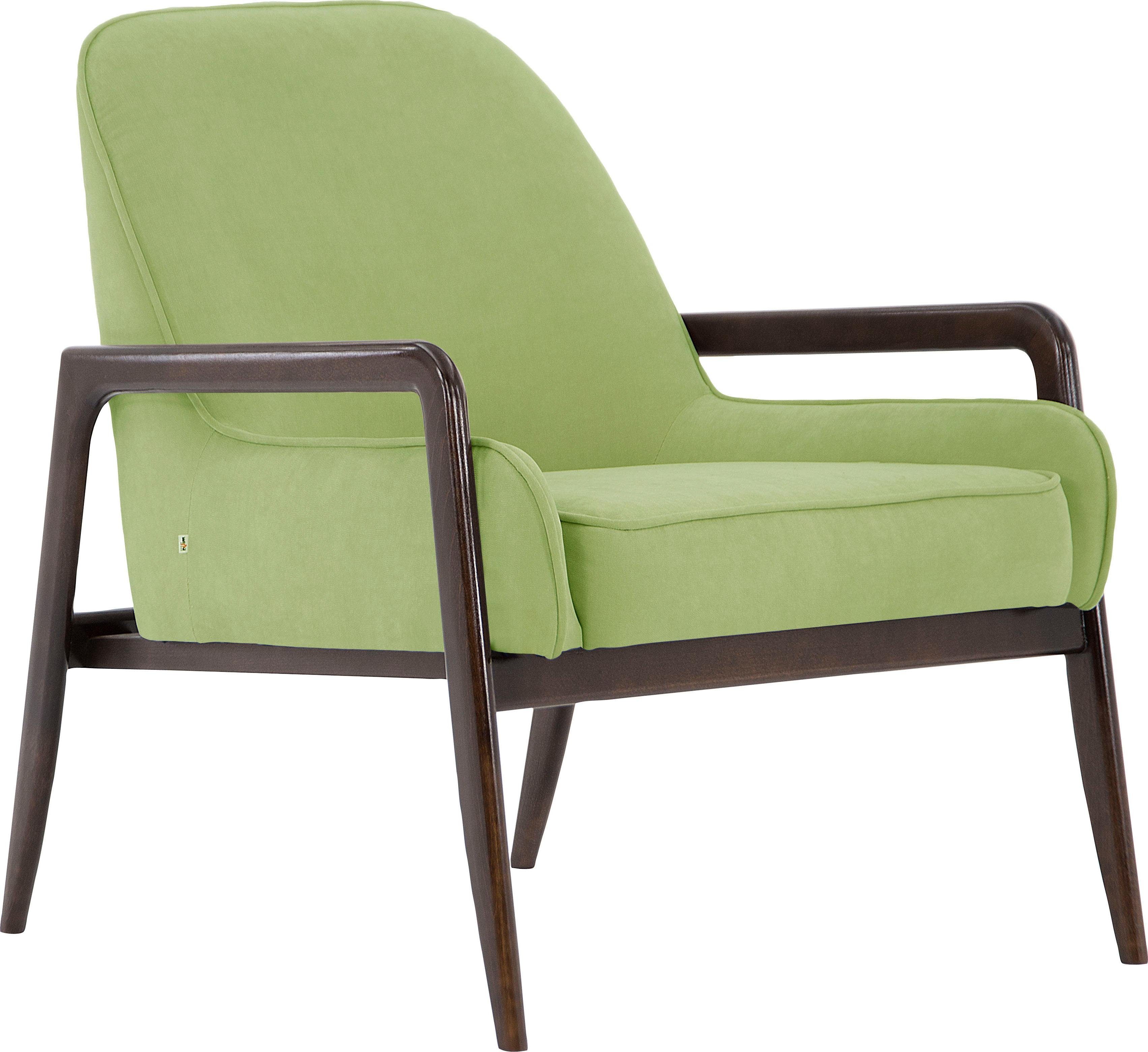 andas Fauteuil Braga naar keuze met frame van eiken in donker of beukenhout in licht