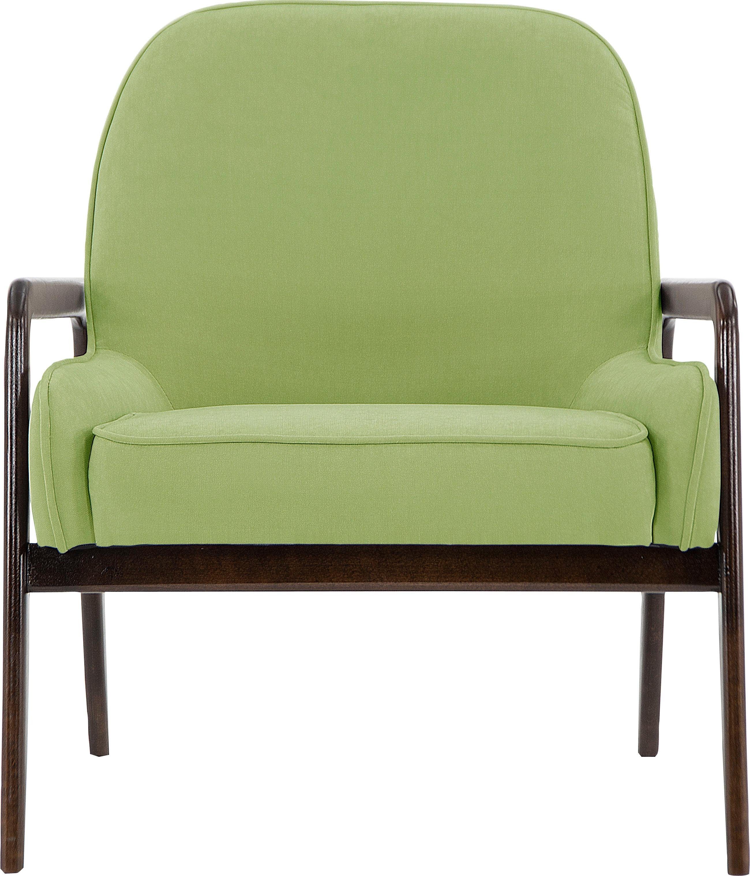 andas Fauteuil Braga naar keuze met frame van eiken in donker of beukenhout in licht