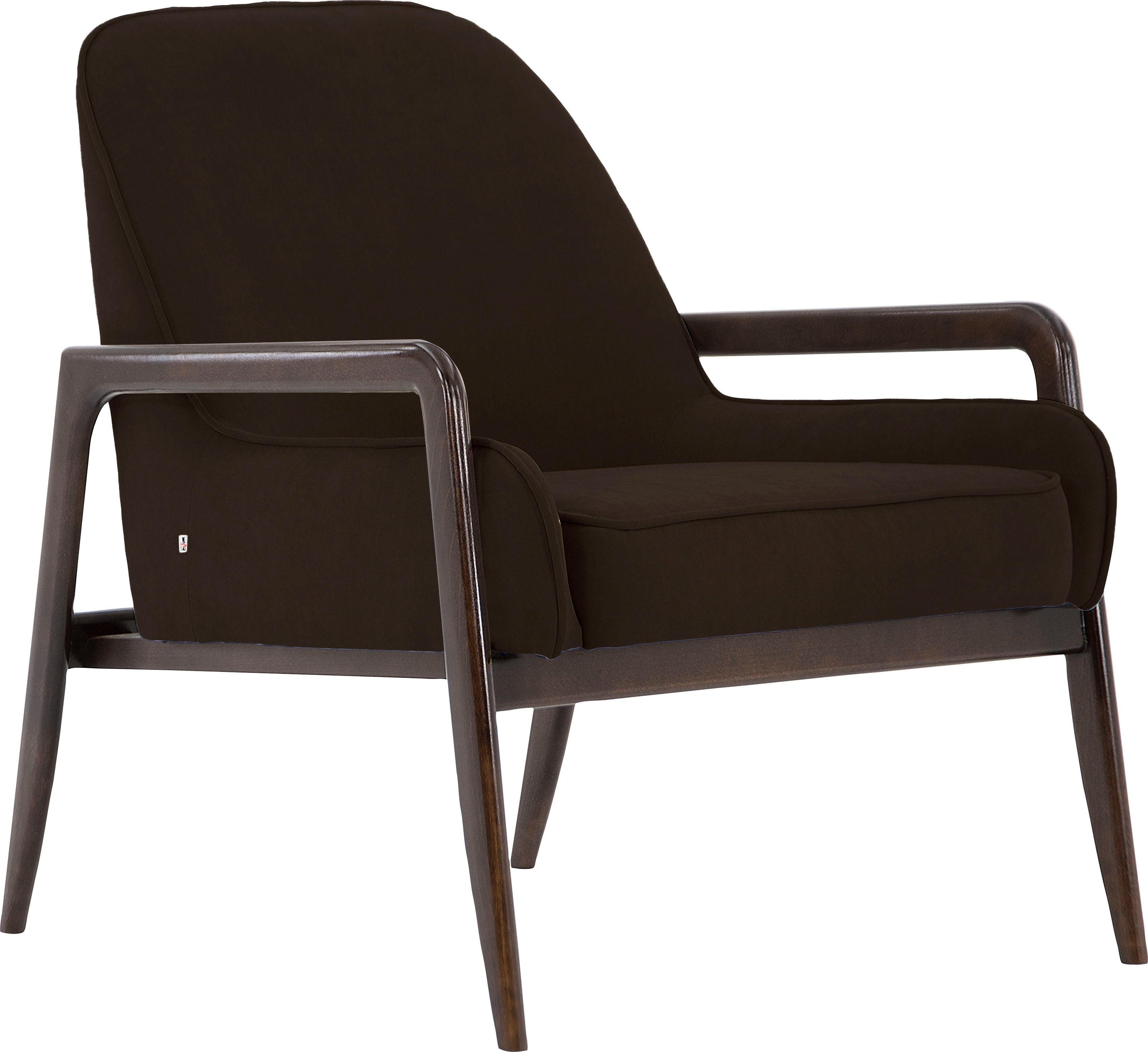 andas Fauteuil Braga naar keuze met frame van eiken in donker of beukenhout in licht