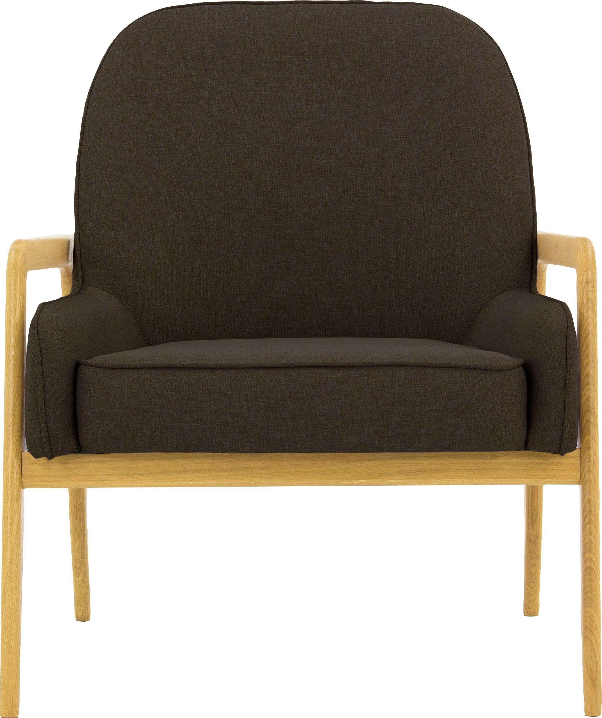 andas Fauteuil Braga naar keuze met frame van eiken in donker of beukenhout in licht