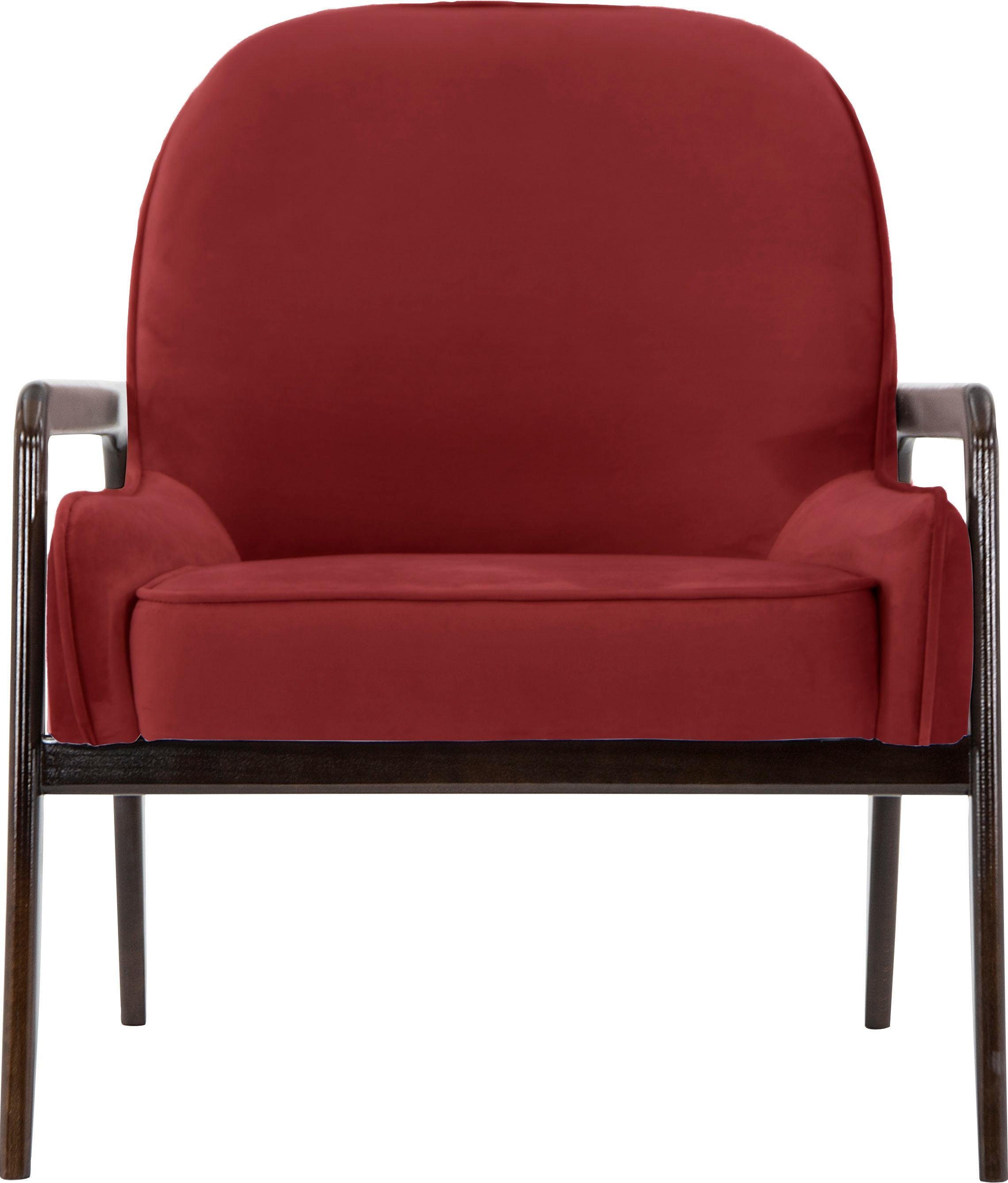 andas Fauteuil Braga naar keuze met frame van eiken in donker of beukenhout in licht