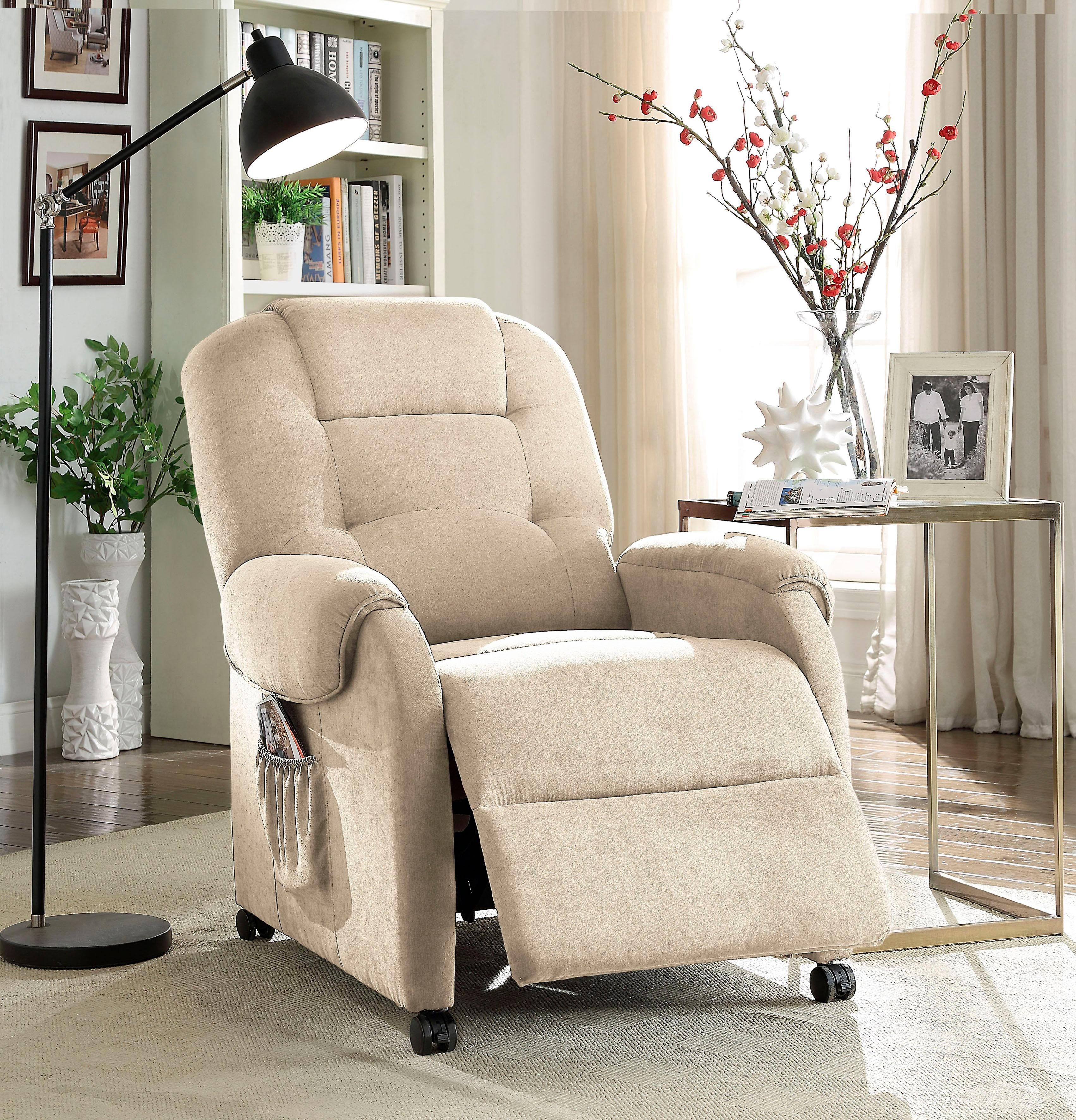 ATLANTIC home collection Relaxfauteuil Tobi met relaxfunctie, veerkern & opbergzak