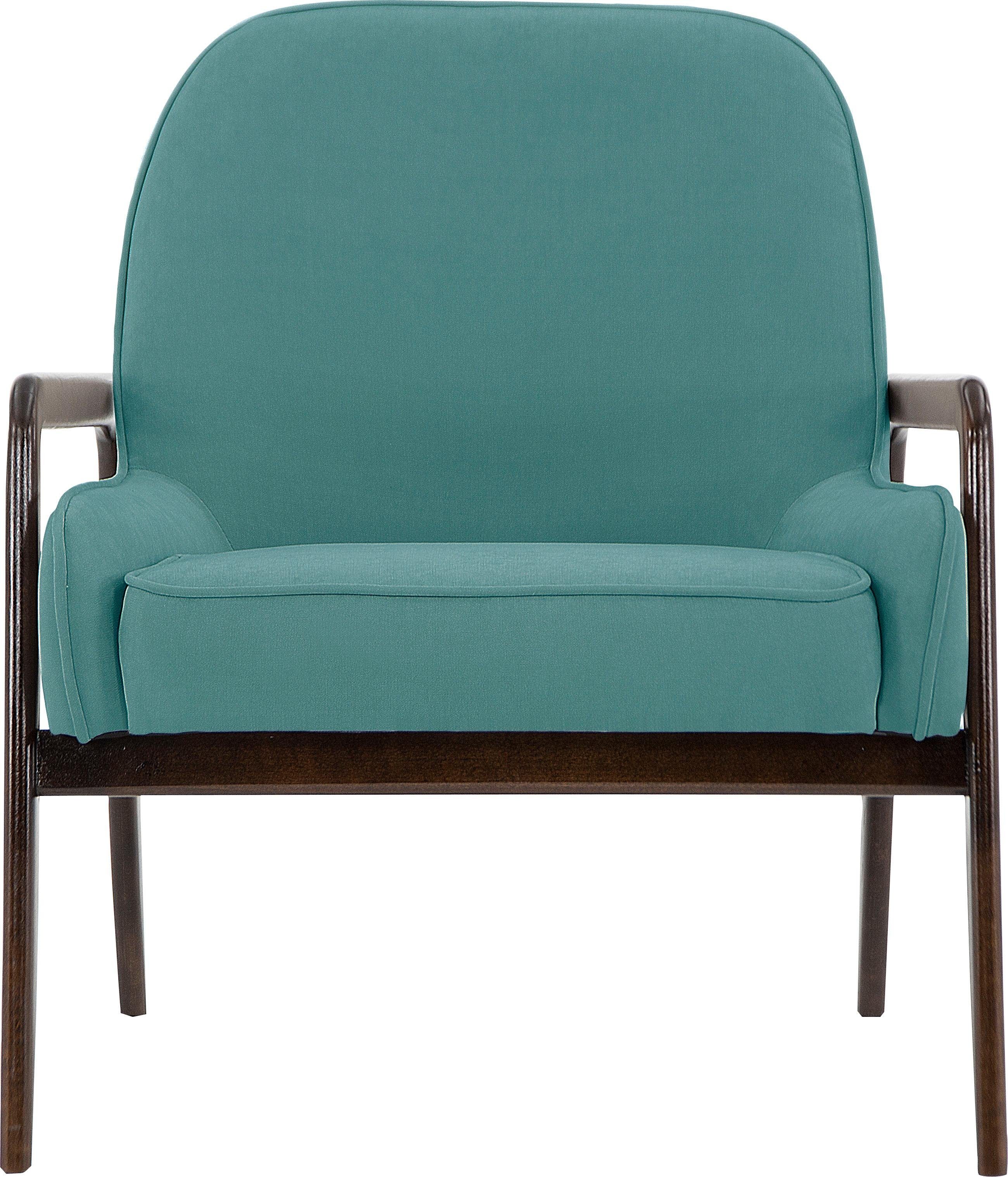 andas Fauteuil Braga naar keuze met frame van eiken in donker of beukenhout in licht