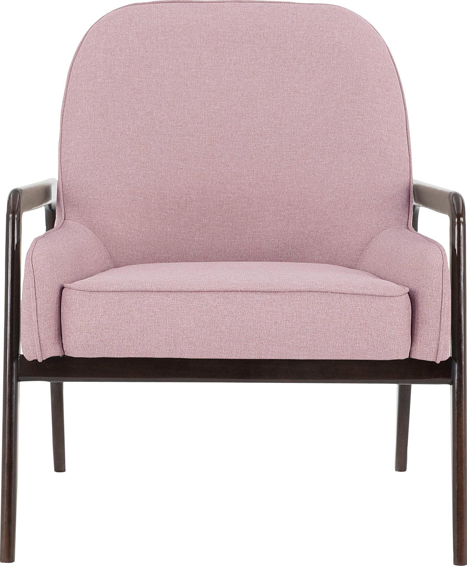 andas Fauteuil Braga naar keuze met frame van eiken in donker of beukenhout in licht