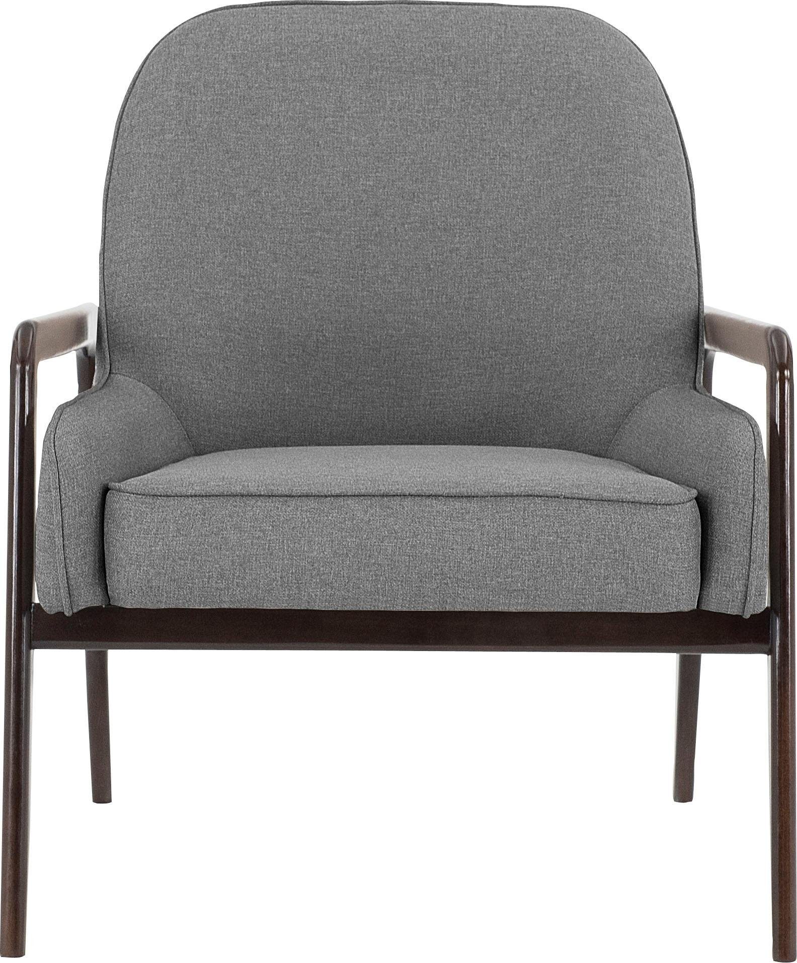 andas Fauteuil Braga naar keuze met frame van eiken in donker of beukenhout in licht