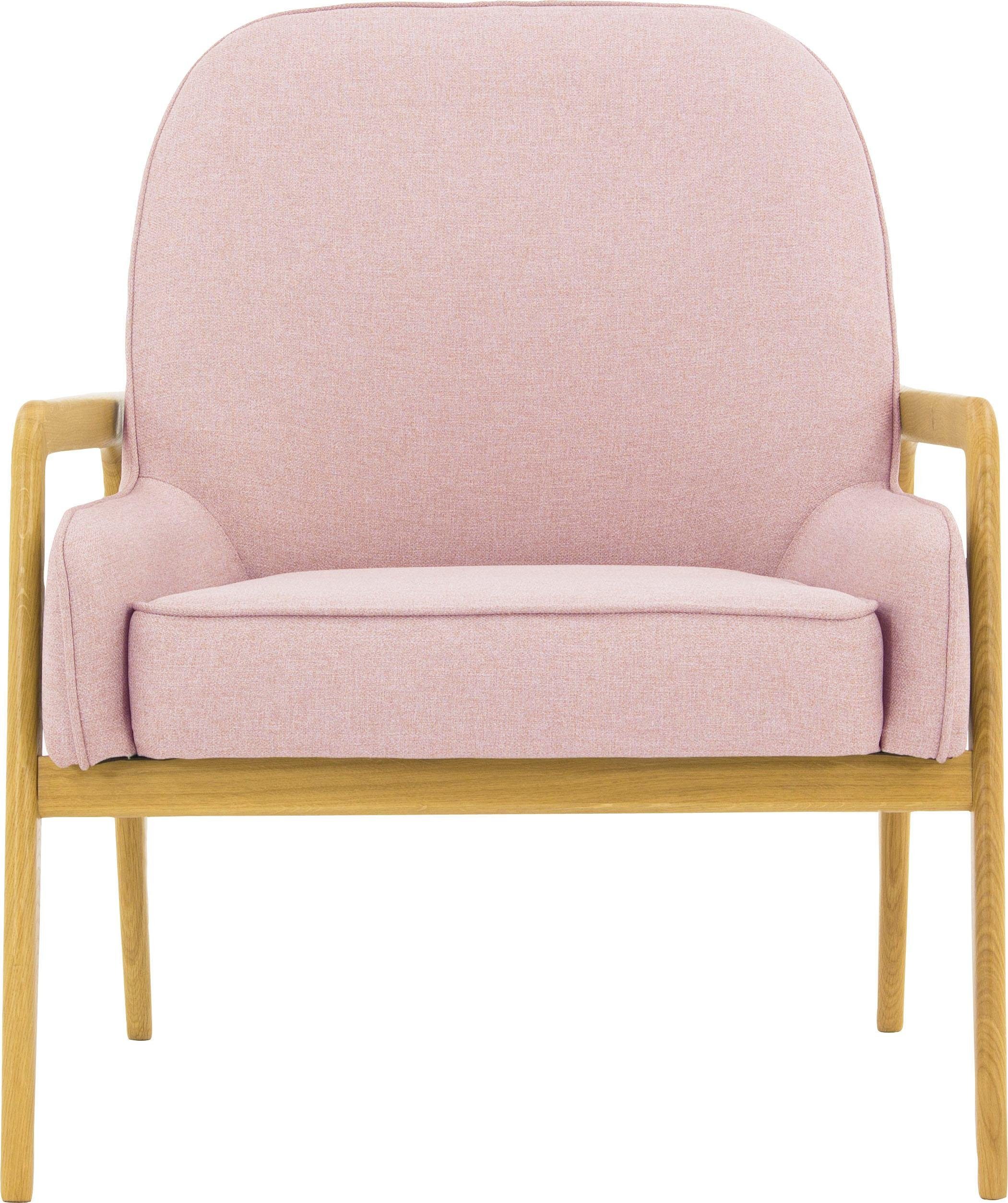andas Fauteuil Braga naar keuze met frame van eiken in donker of beukenhout in licht