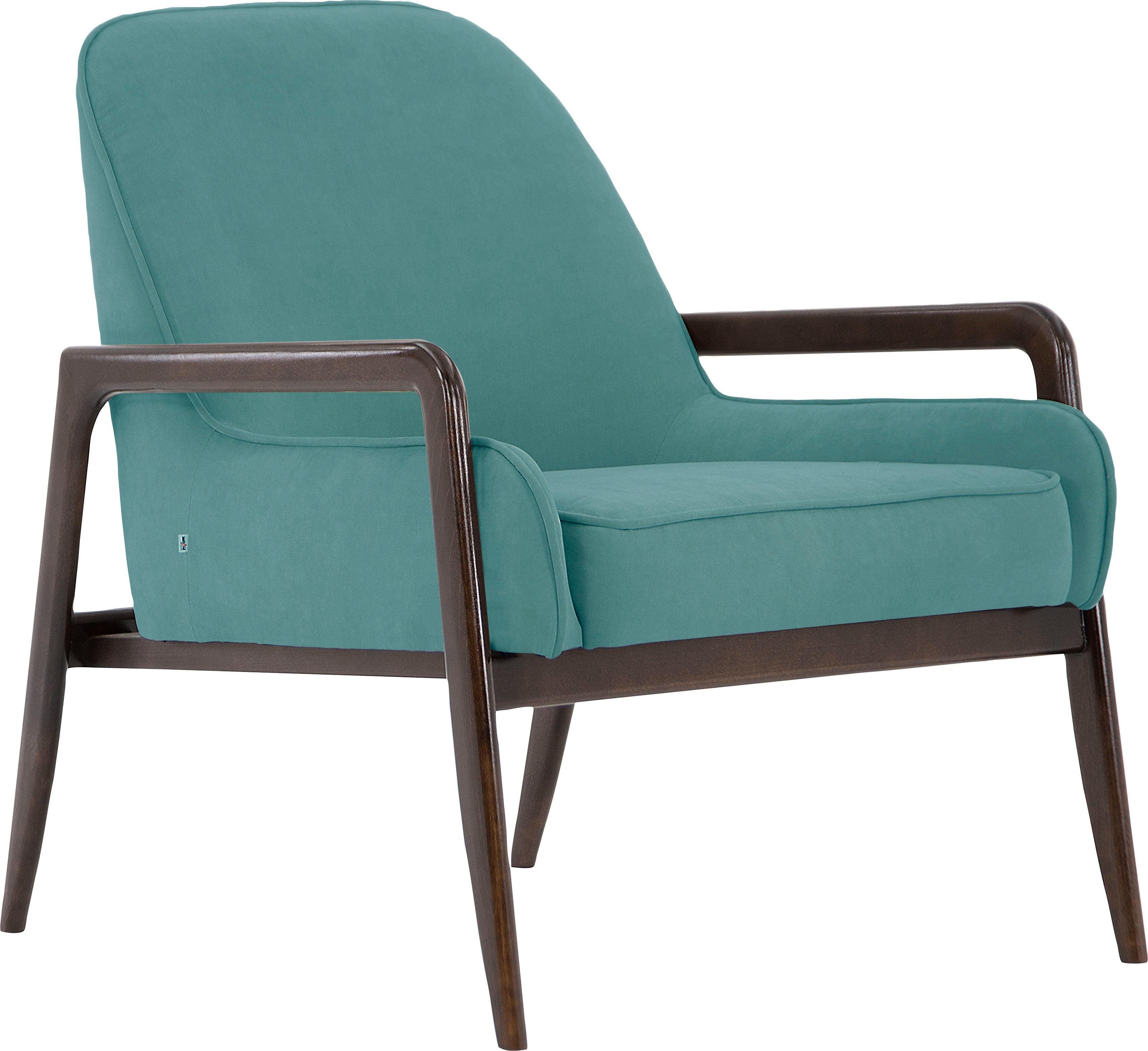 andas Fauteuil Braga naar keuze met frame van eiken in donker of beukenhout in licht