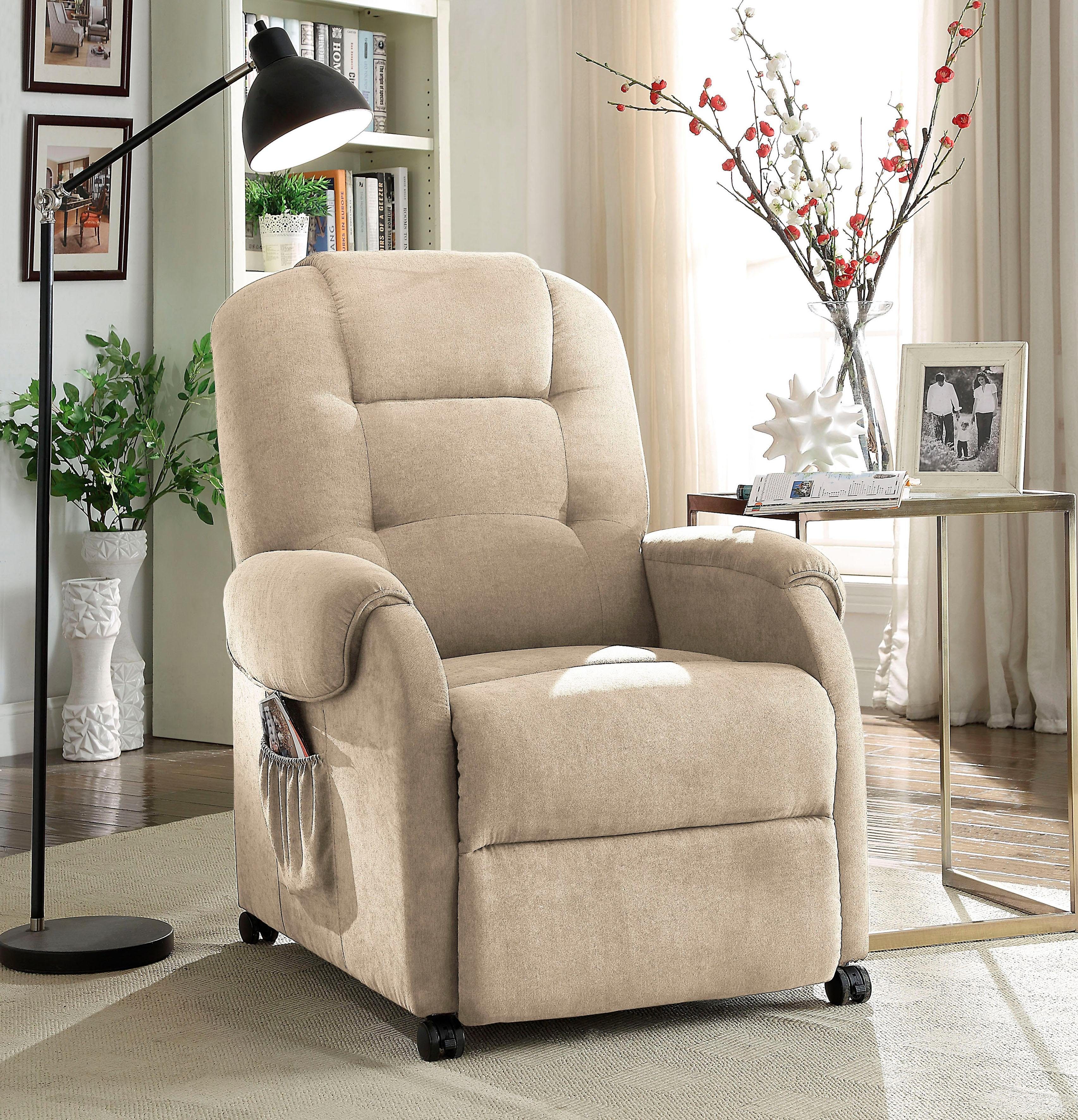 ATLANTIC home collection Relaxfauteuil Tobi met relaxfunctie, veerkern & opbergzak