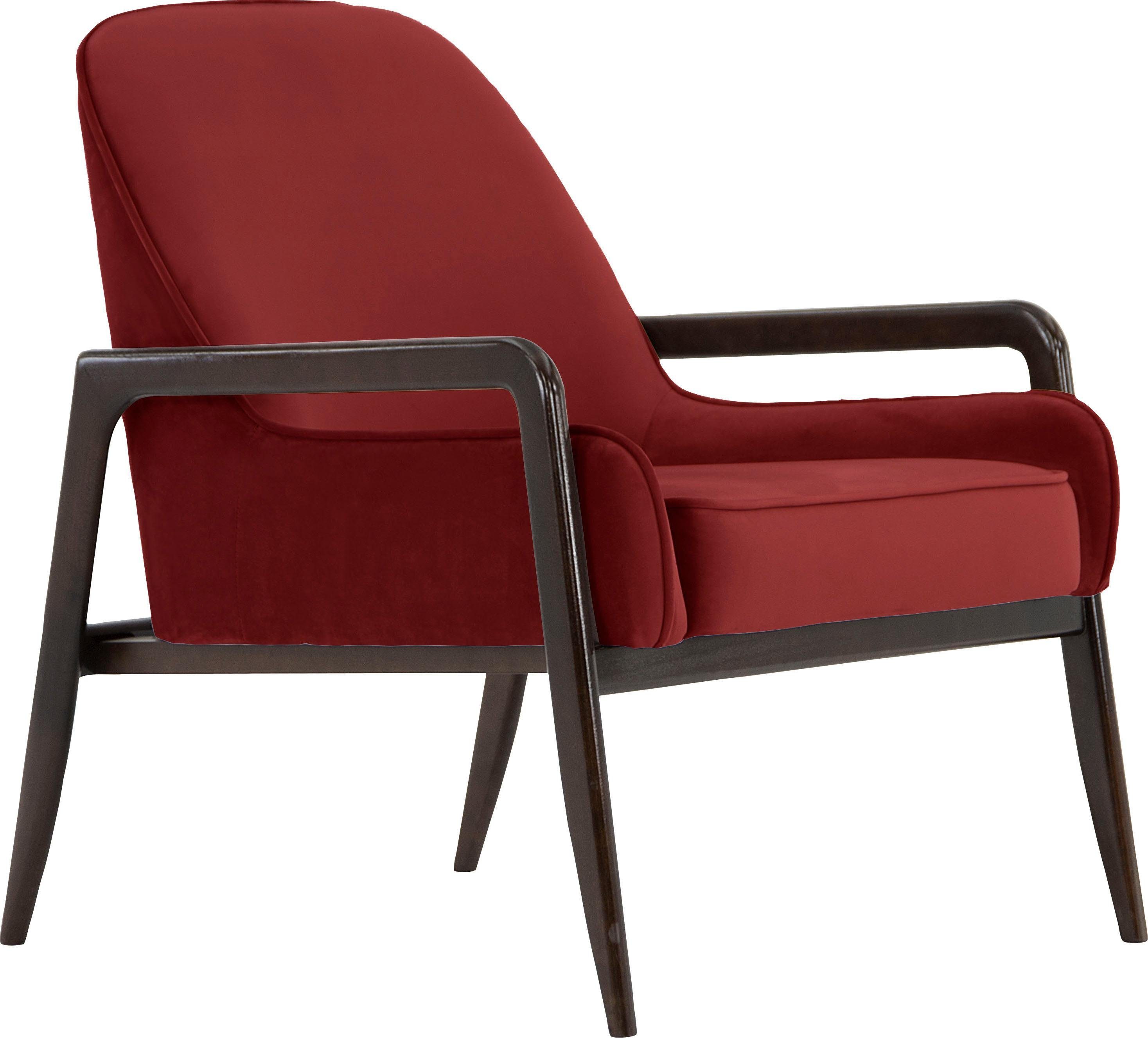 andas Fauteuil Braga naar keuze met frame van eiken in donker of beukenhout in licht
