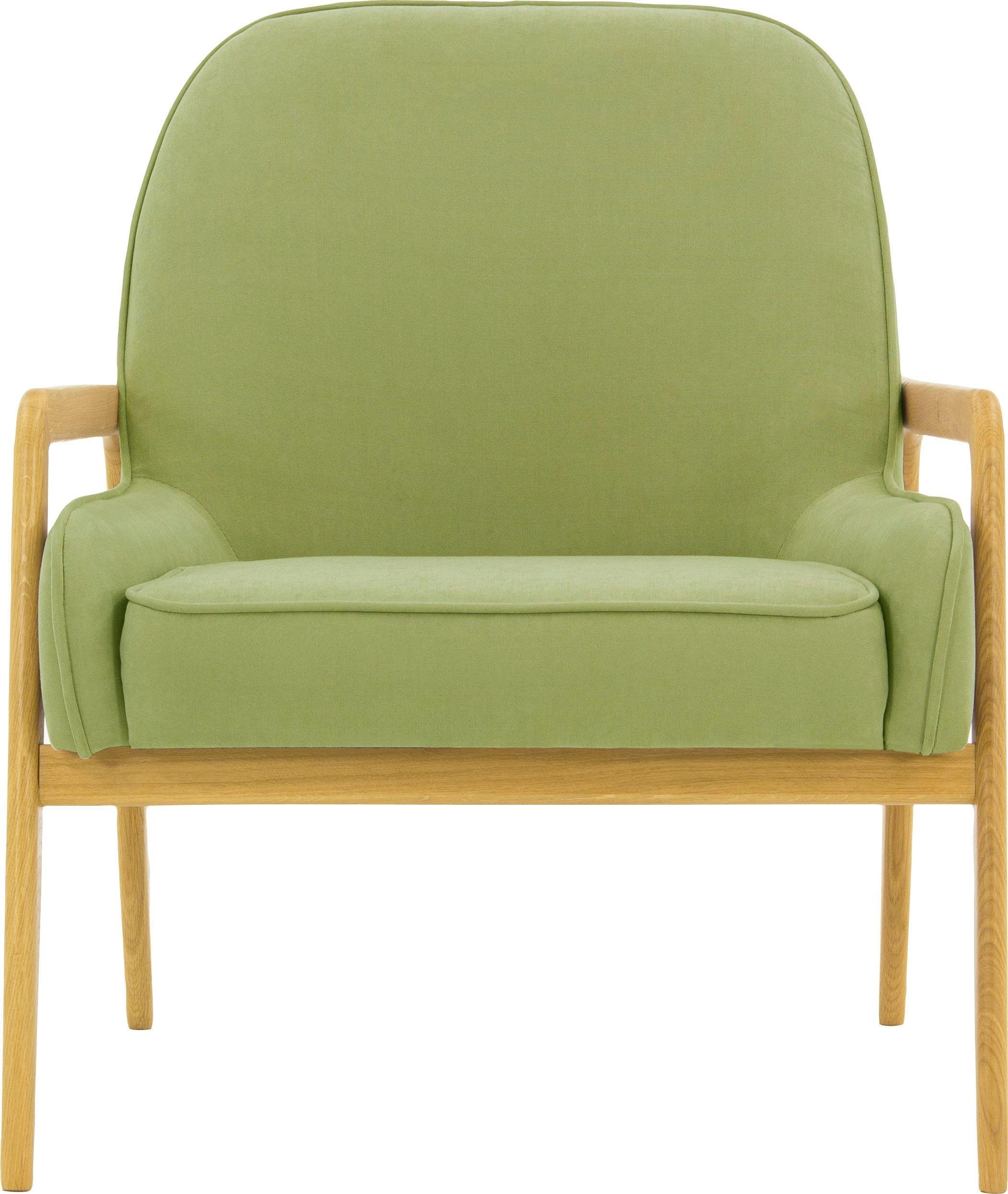 andas Fauteuil Braga naar keuze met frame van eiken in donker of beukenhout in licht