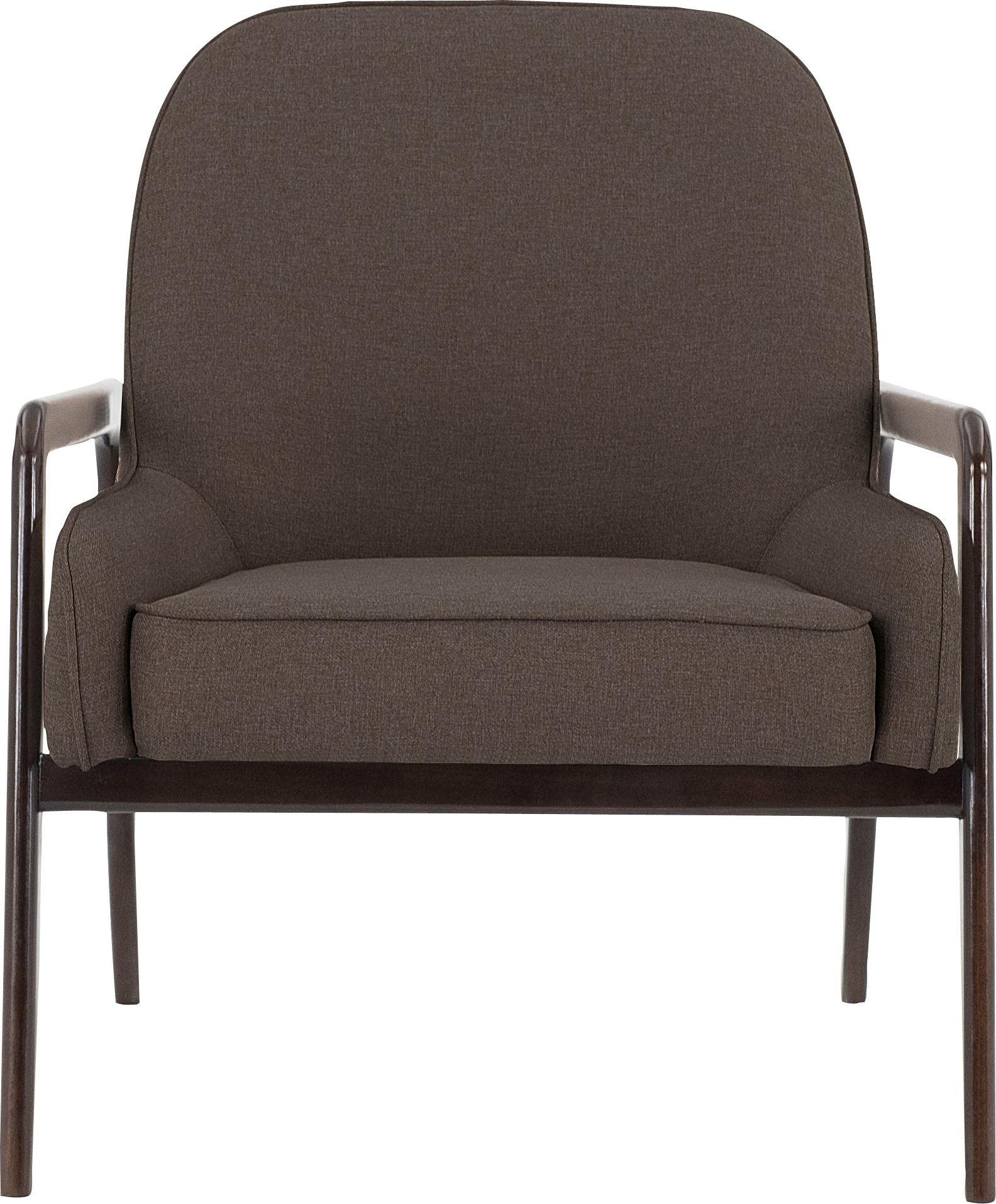 andas Fauteuil Braga naar keuze met frame van eiken in donker of beukenhout in licht