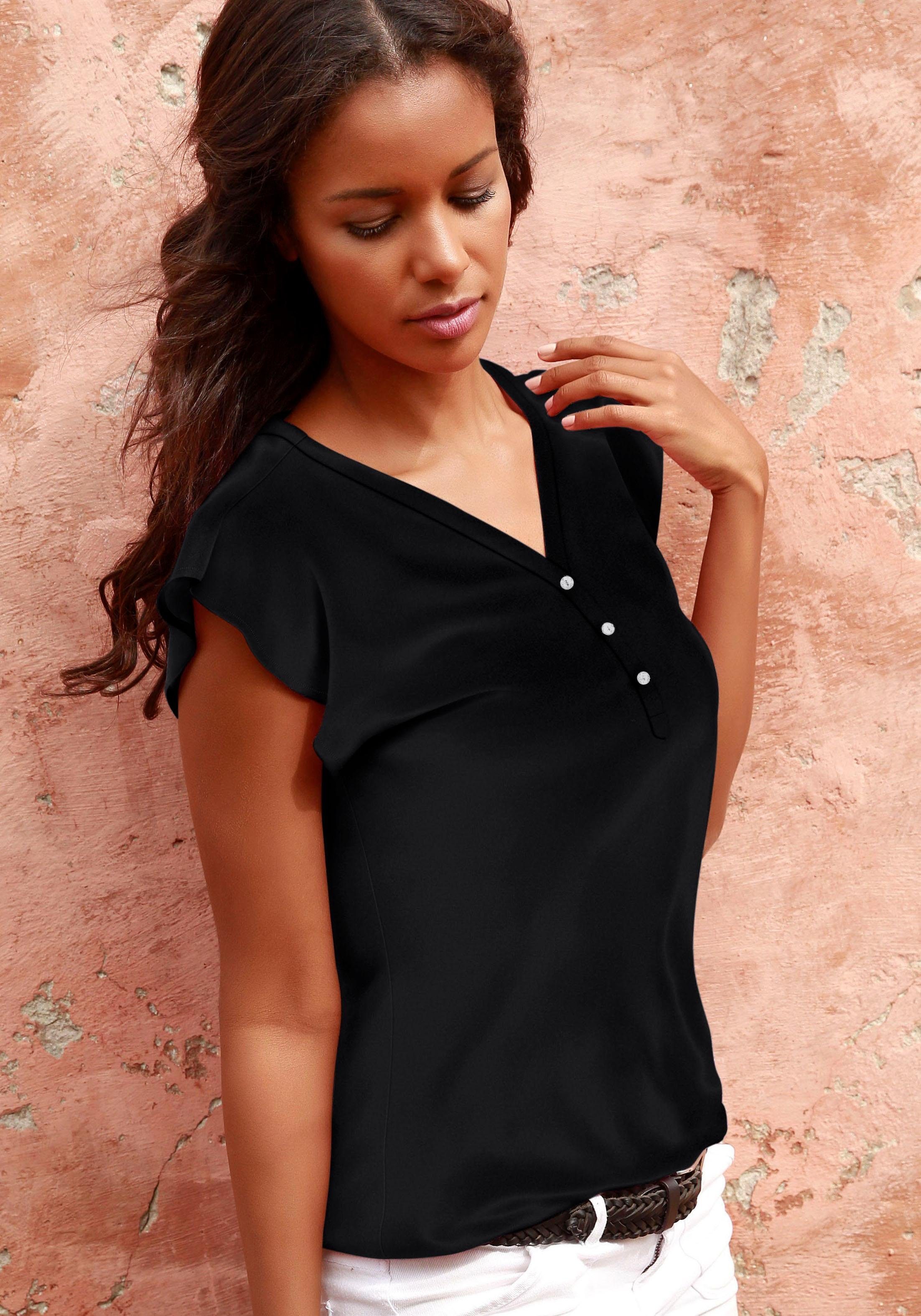 Lascana Shirttop met kapmouwtjes (2-delig, Set van 2)