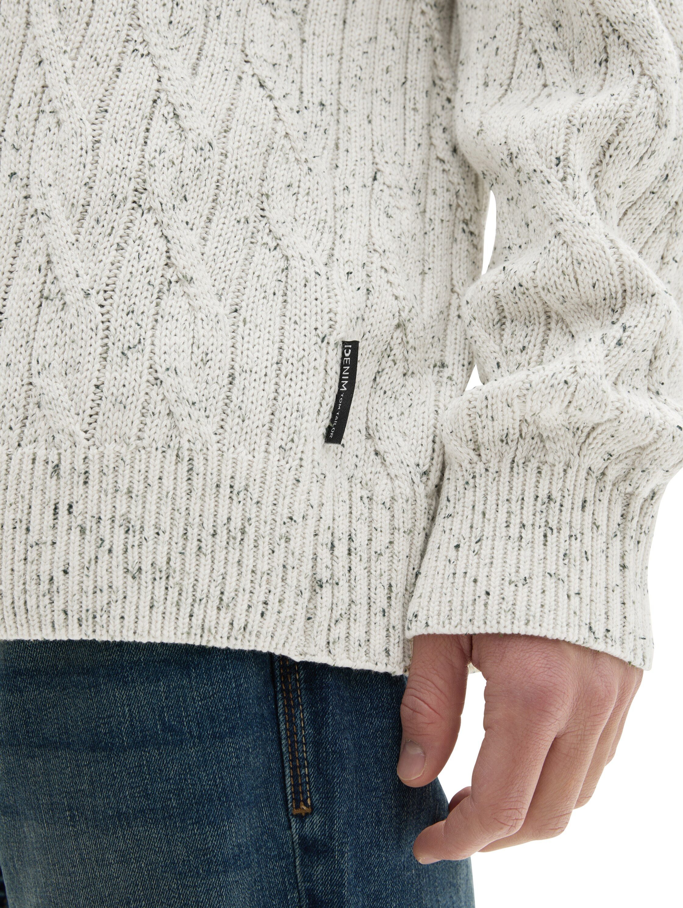 Tom Tailor Denim Trui met ronde hals met grove breistructuur