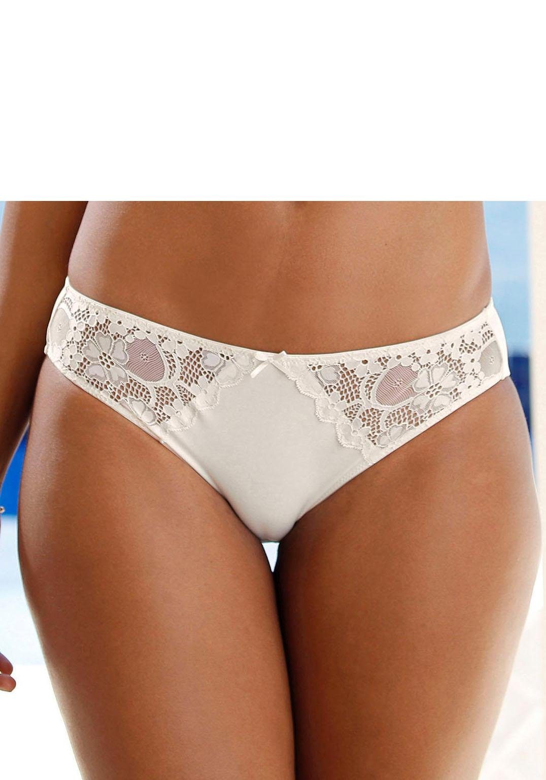 Petite fleur Slip met iets transparante jacquard-kant aan beide kanten opzij (3 stuks)
