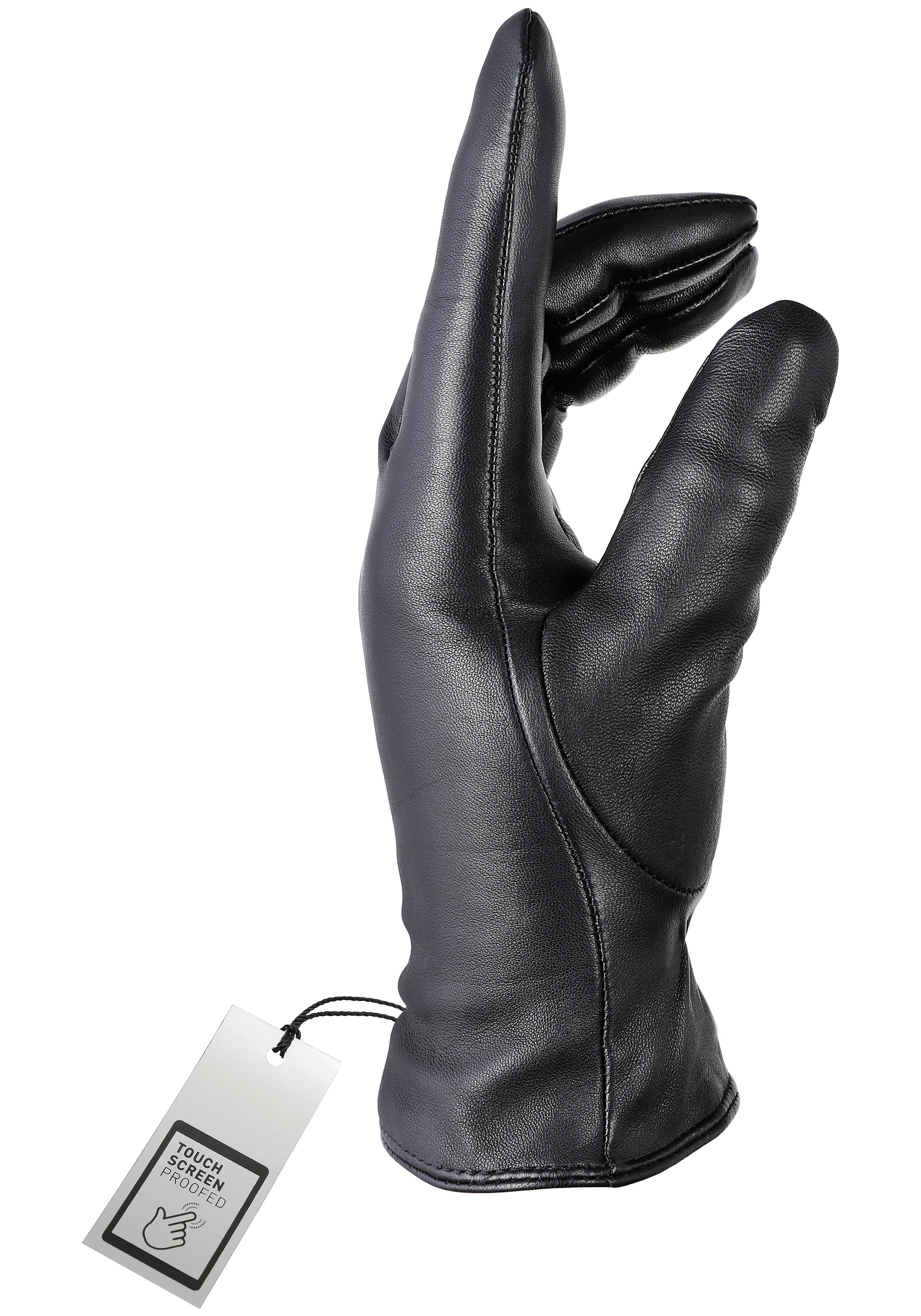 PEARLWOOD Leren handschoenen MEG decoratieve rockstud - elastische band - zijopening