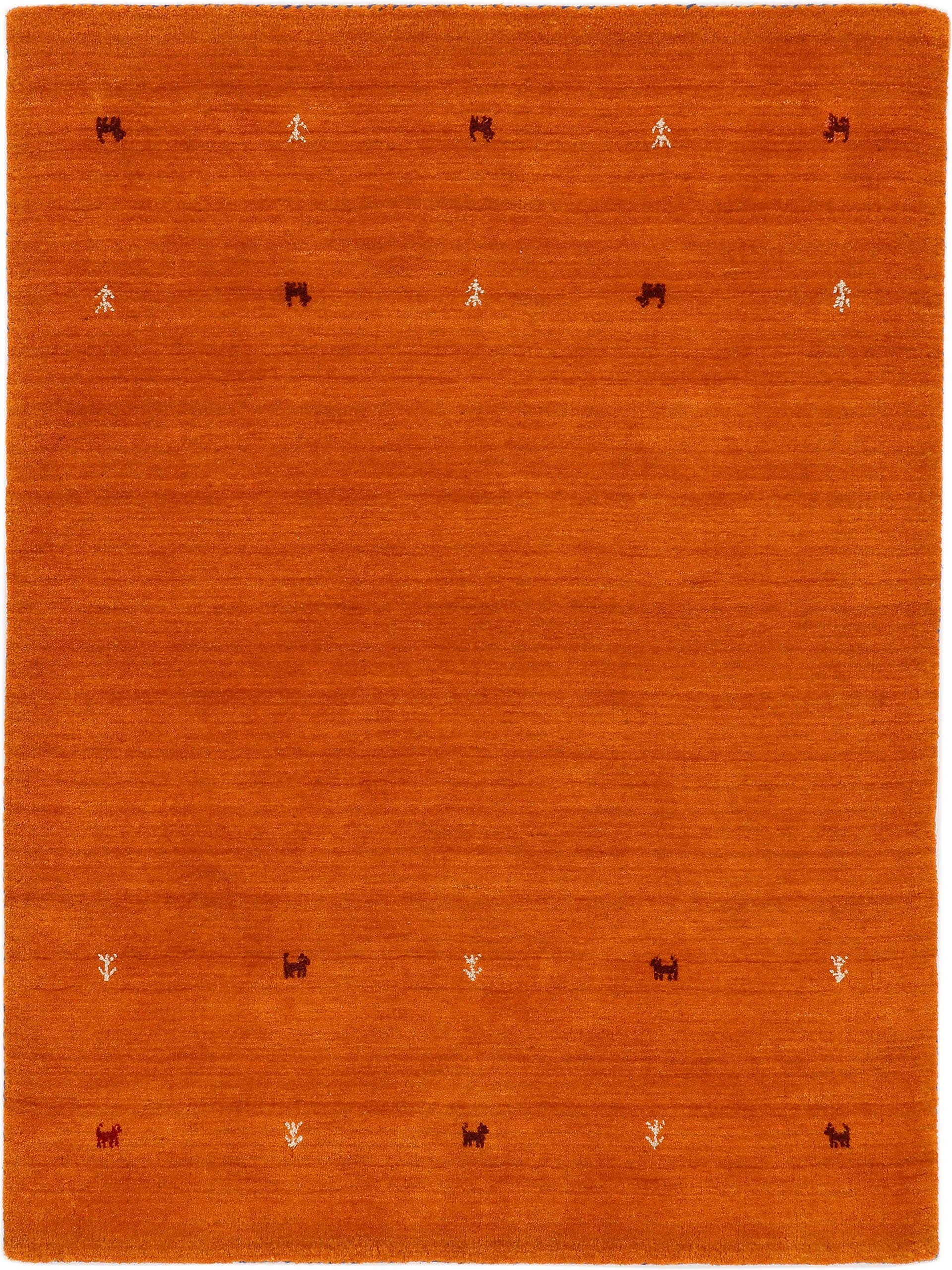 carpetfine wollen kleed Gabbeh Uni, carpetfine, rechthoekig, hoogte 15 mm, handgeweven