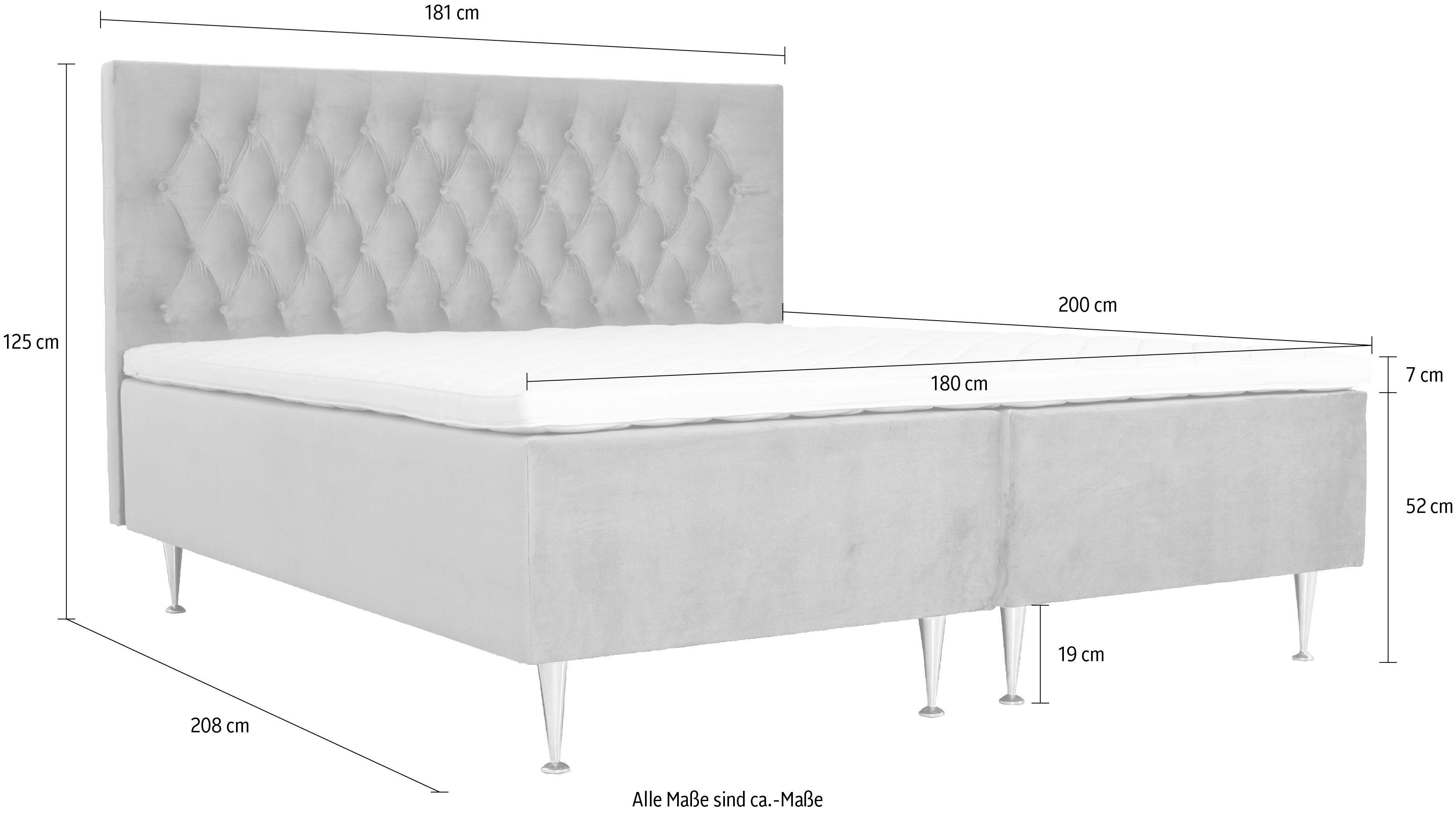 Places of Style Boxspring Exclusive incl. topmatras, 3 breedten, 3 hardheid-uitvoeringen