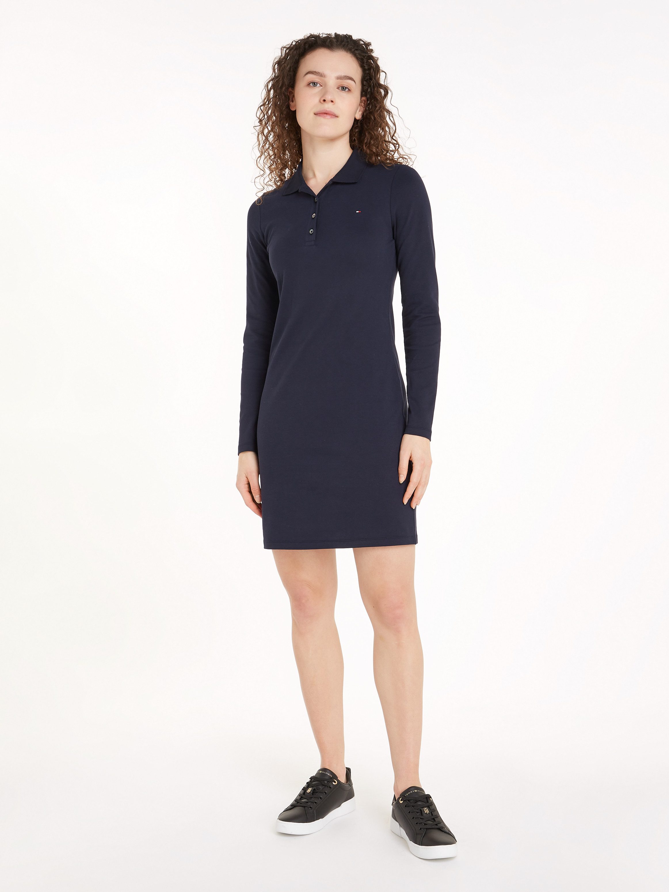 Tommy Hilfiger Polojurk 1985 SLIM PIQUE POLO DRESS LS