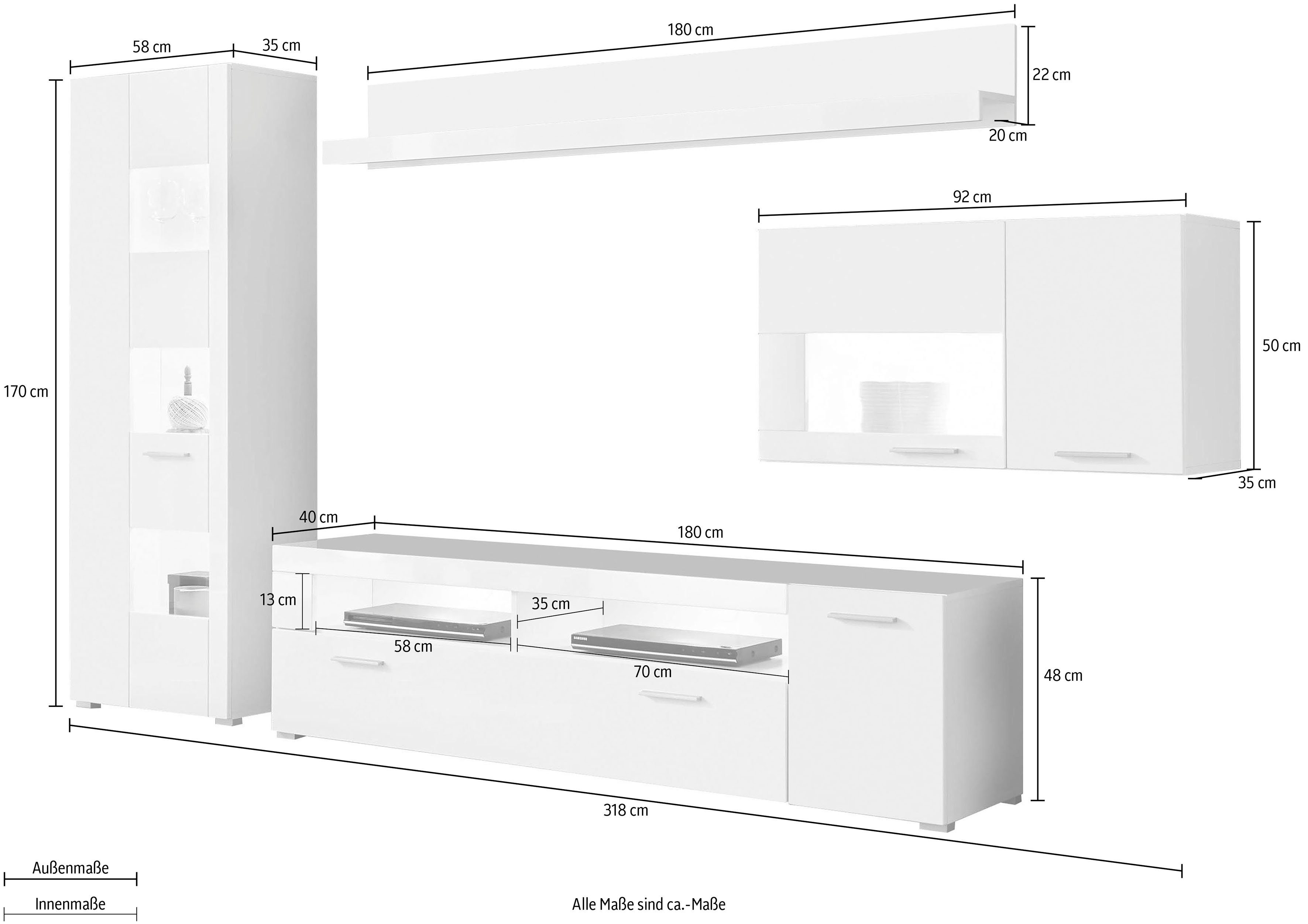 INOSIGN Wandmeubel Corado (set, 4-delig)