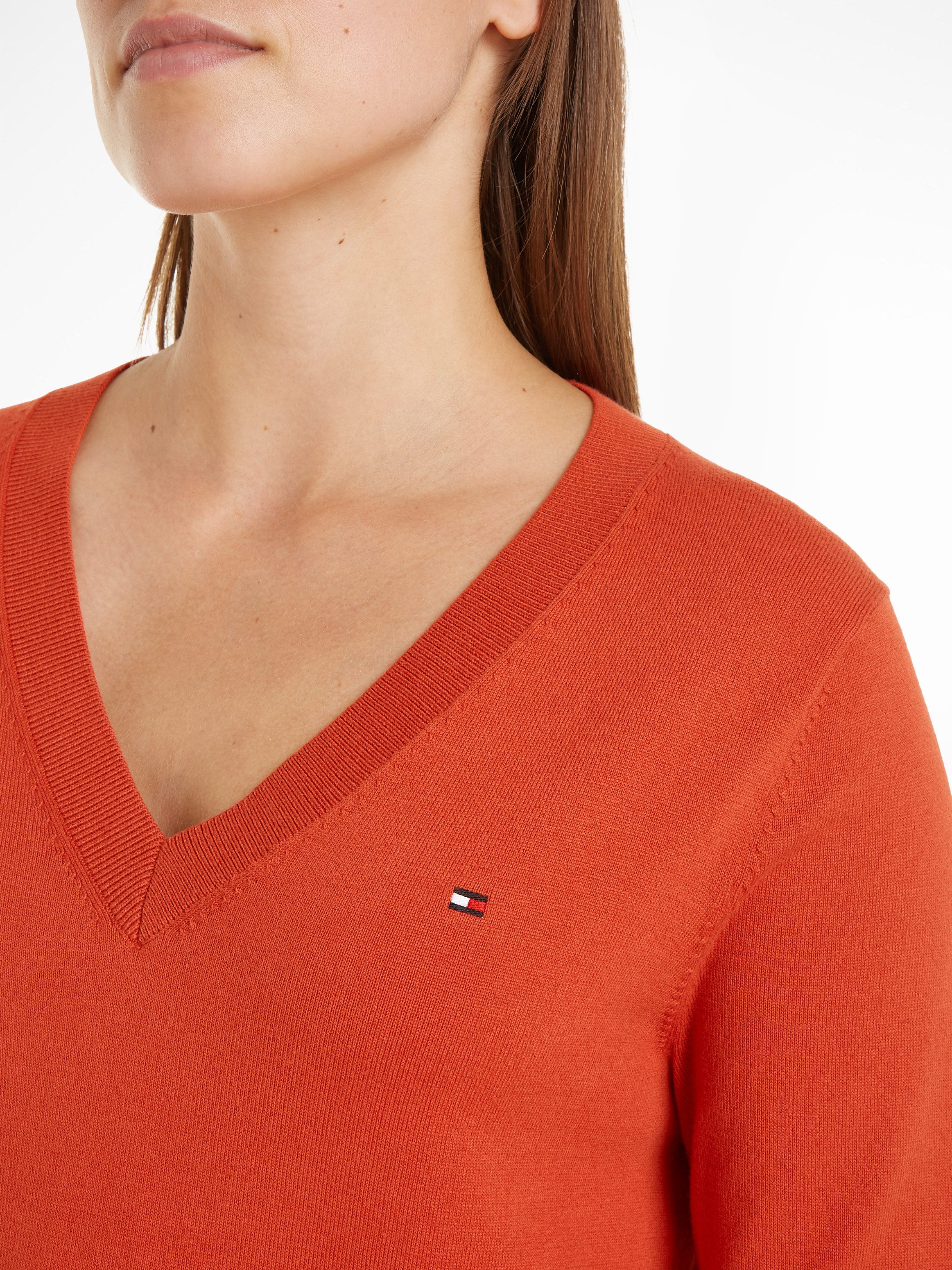 Tommy Hilfiger Trui met V-hals met logoborduursel