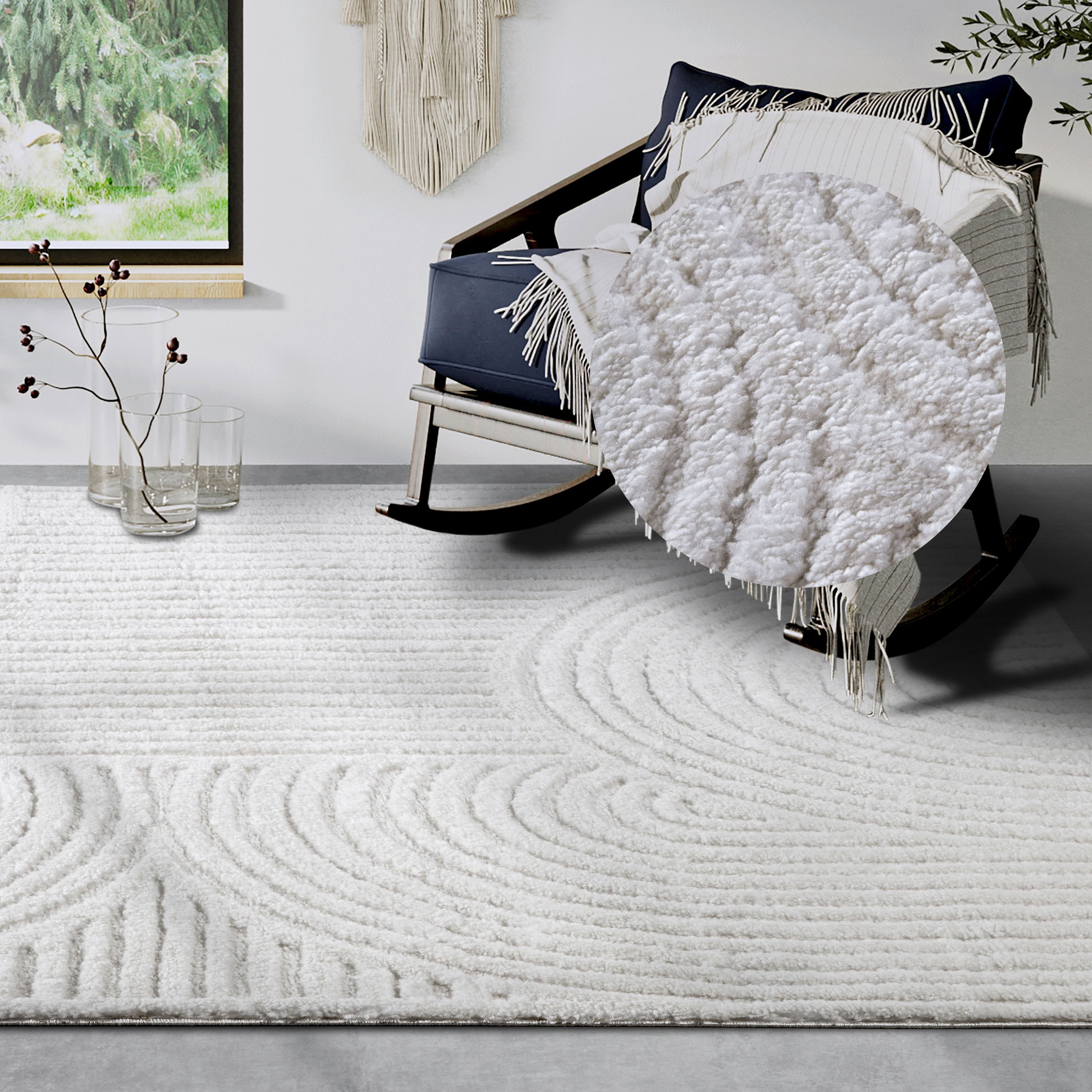ELLE DECORATION Design-vloerkleed Chappe Shaggy, loper, pluizig, zacht, hoogpolig, modern, hoog-laag effect