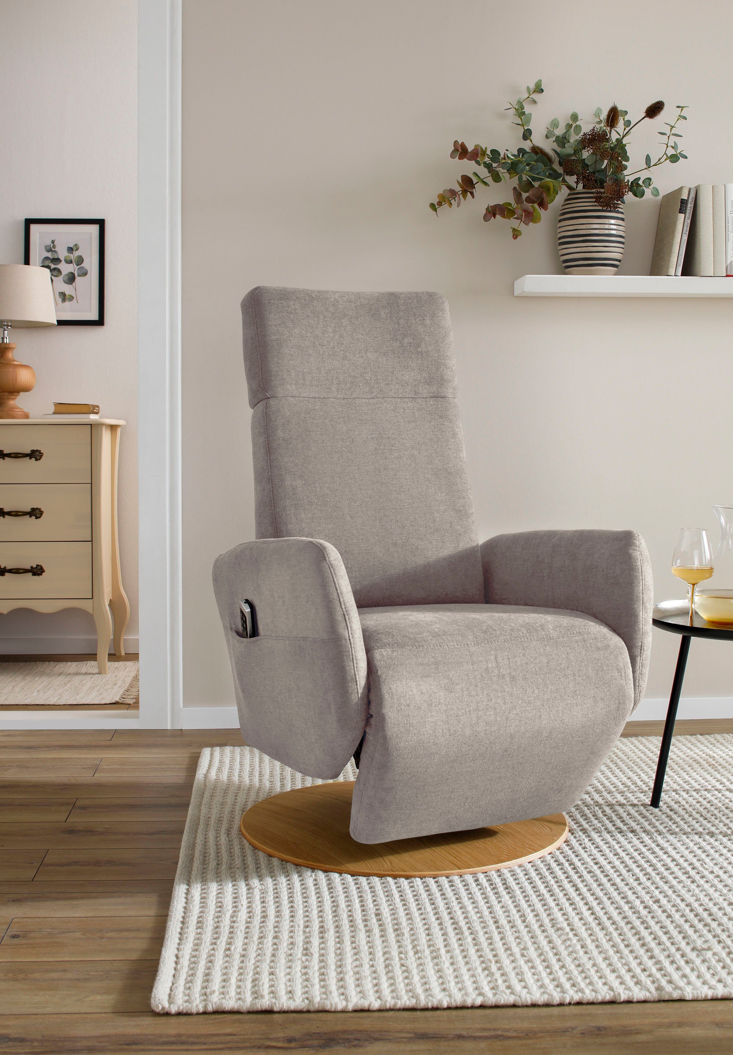 sit&more Relaxfauteuil Cobra naar keuze met 2 motoren, 2 motoren en accu of met 2 motoren tv-fauteuils maat Luxe-microvezel Euphoria grijs