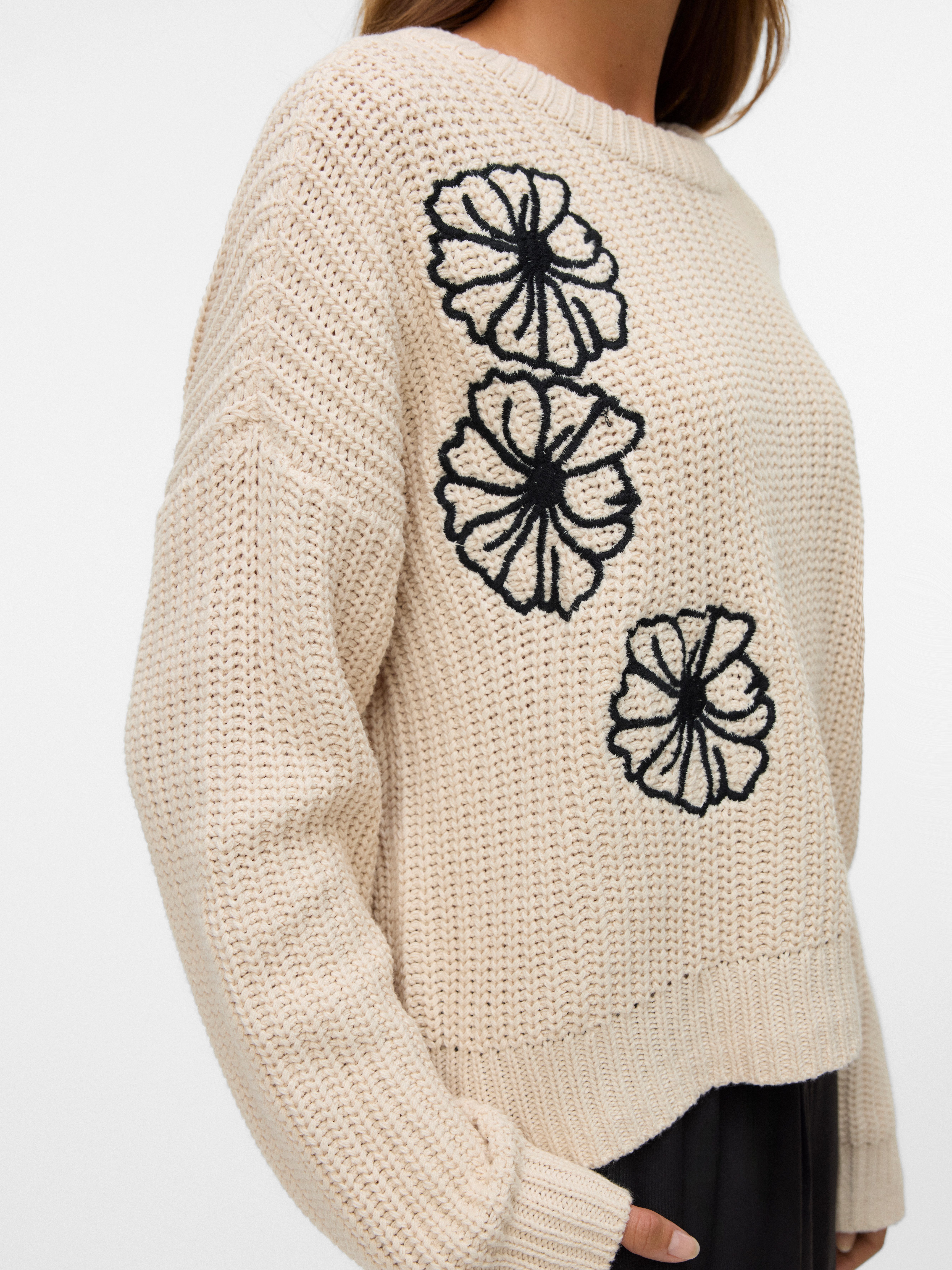 Vero Moda Trui met ronde hals VMLAURA LS O-NECK PULLOVER BOO