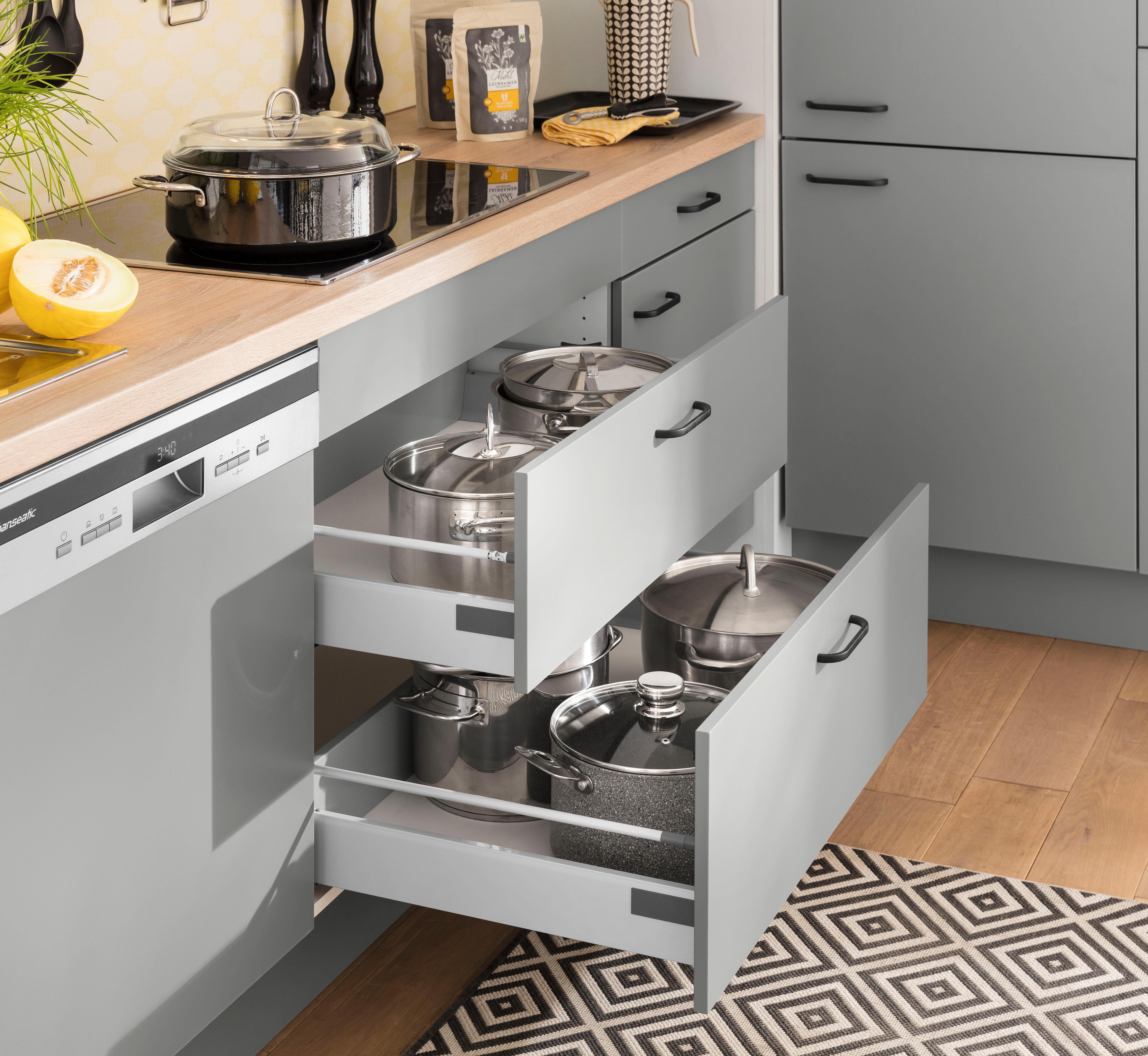 OPTIFIT Keukenblok Elga Premium keuken, soft-close functie, grote volledig uittrekbare lades, breedte 390 cm